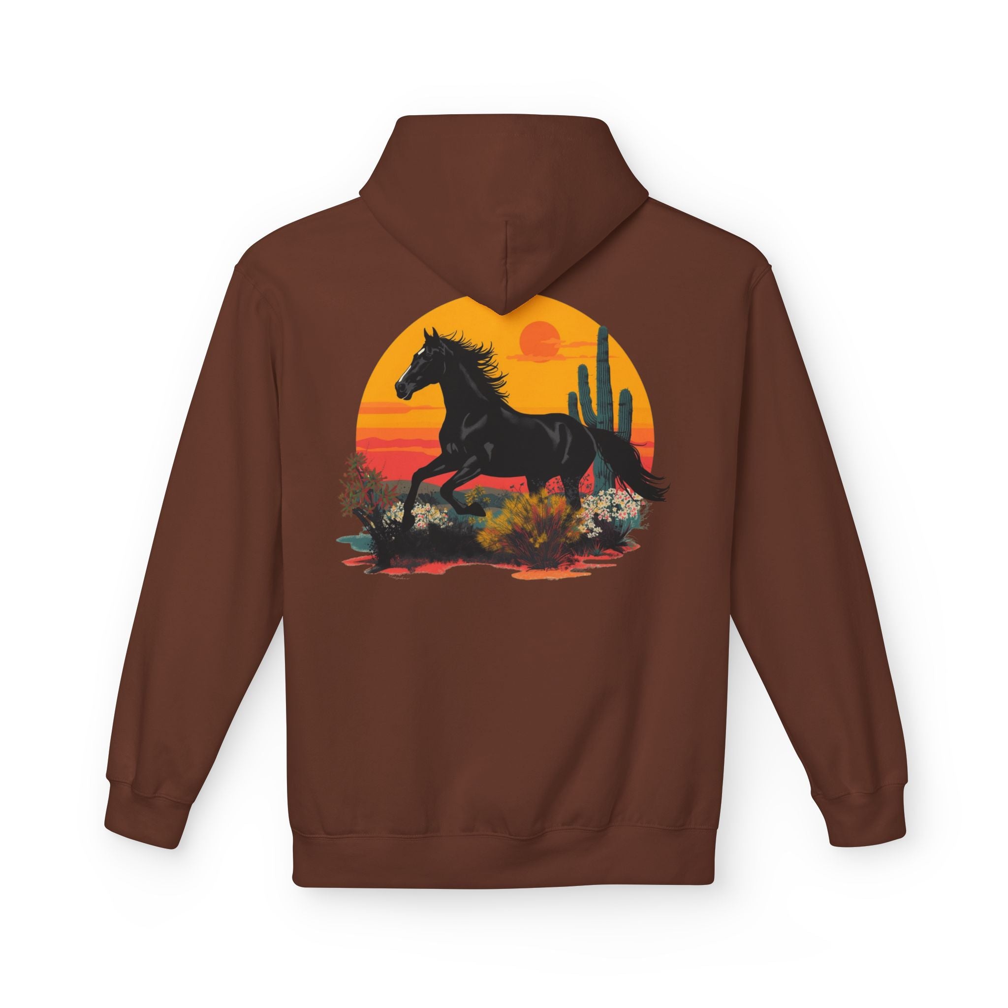 Horse Ride Hoodie — Desert Sunset Mustang Graphic Pullover