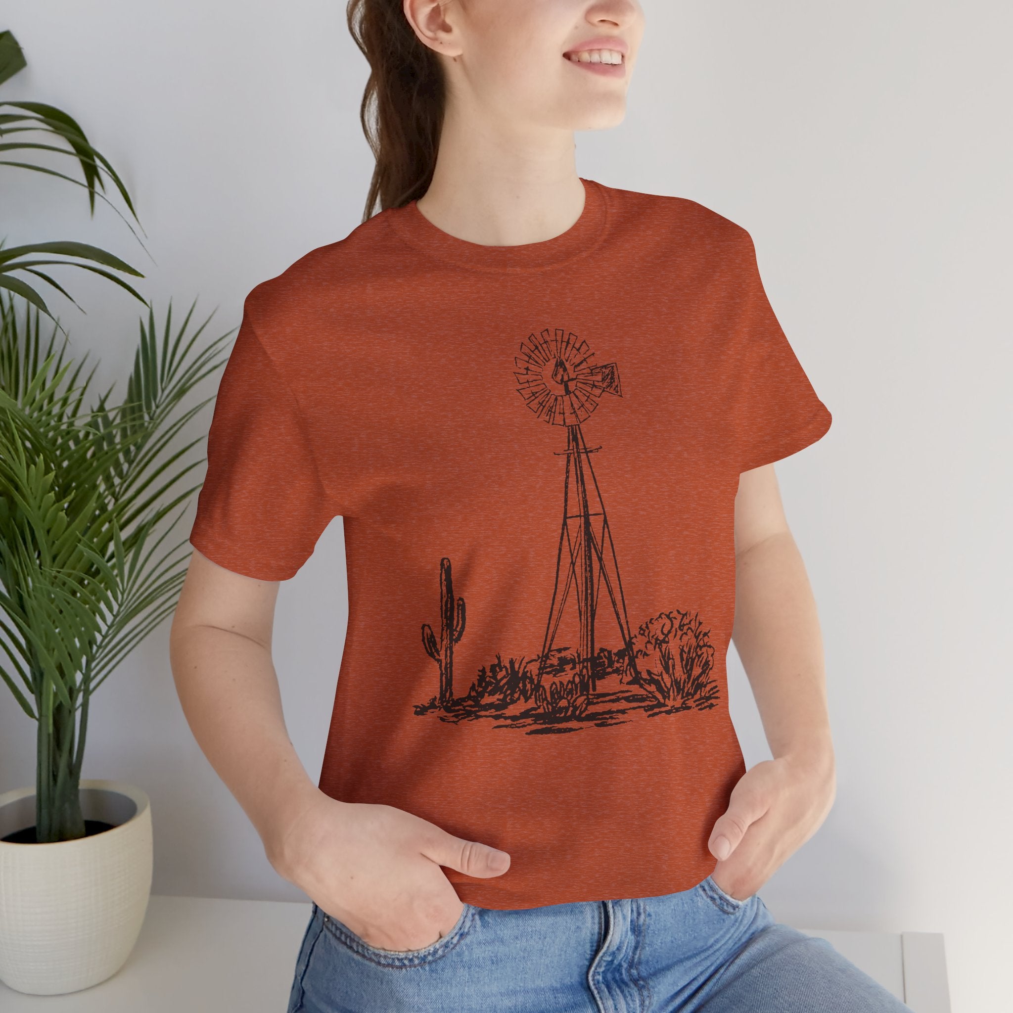 Desert Windmill Tee | Western Cactus T-Shirt