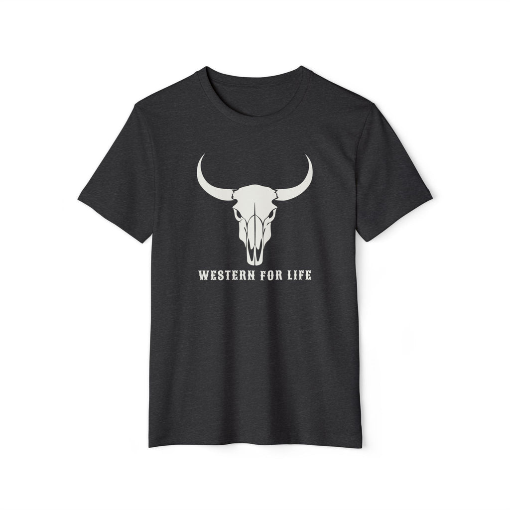 Western For Life T‑Shirt — Vintage Longhorn Skull Graphic Tee