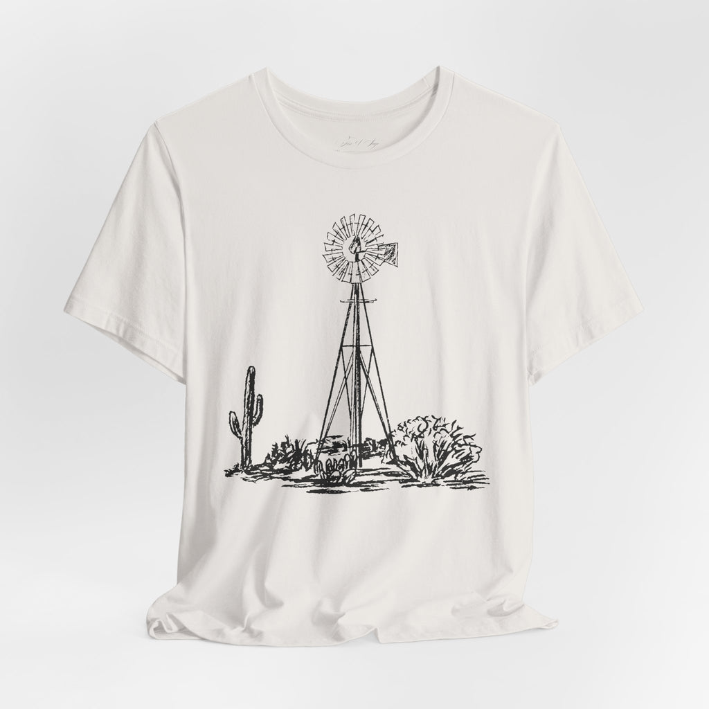 Desert Windmill Tee | Western Cactus T-Shirt