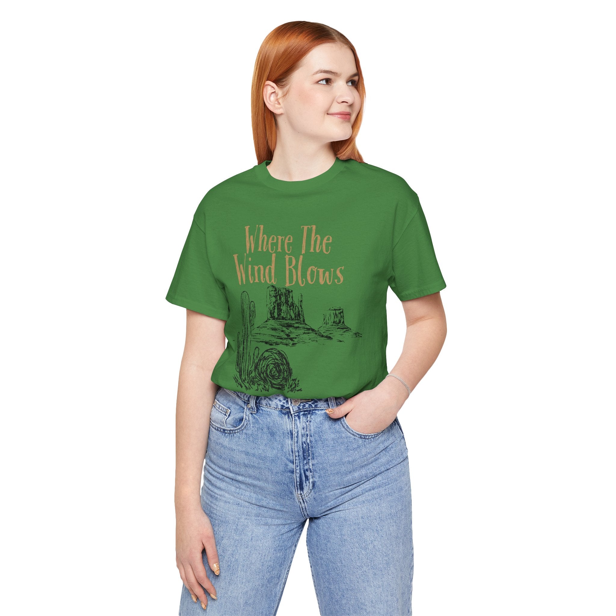 Where The Wind Blows Desert Tee — Southwestern Cactus Graphic T-Shirt