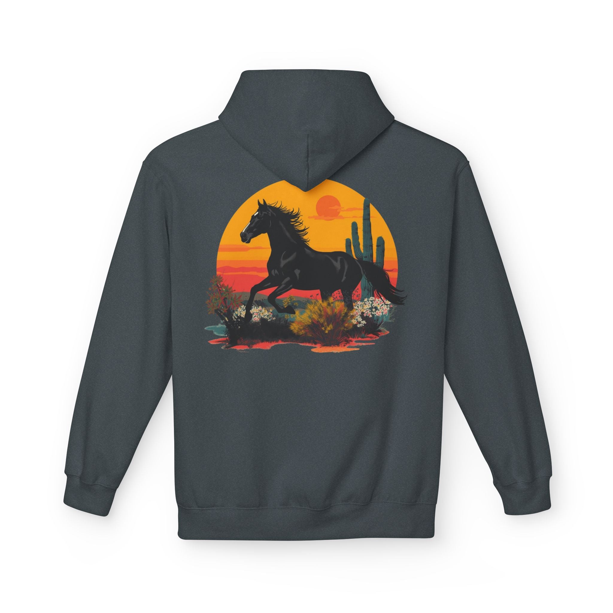 Horse Ride Hoodie — Desert Sunset Mustang Graphic Pullover