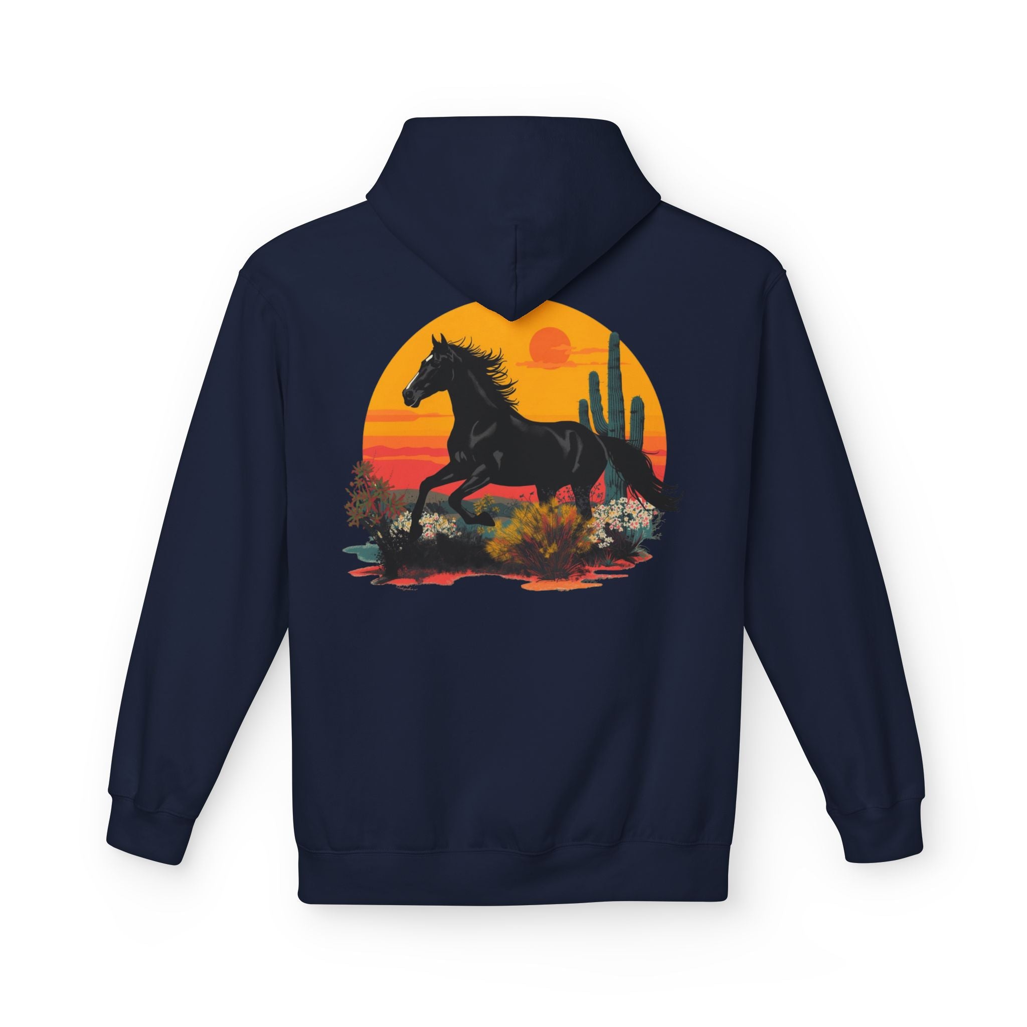 Horse Ride Hoodie — Desert Sunset Mustang Graphic Pullover
