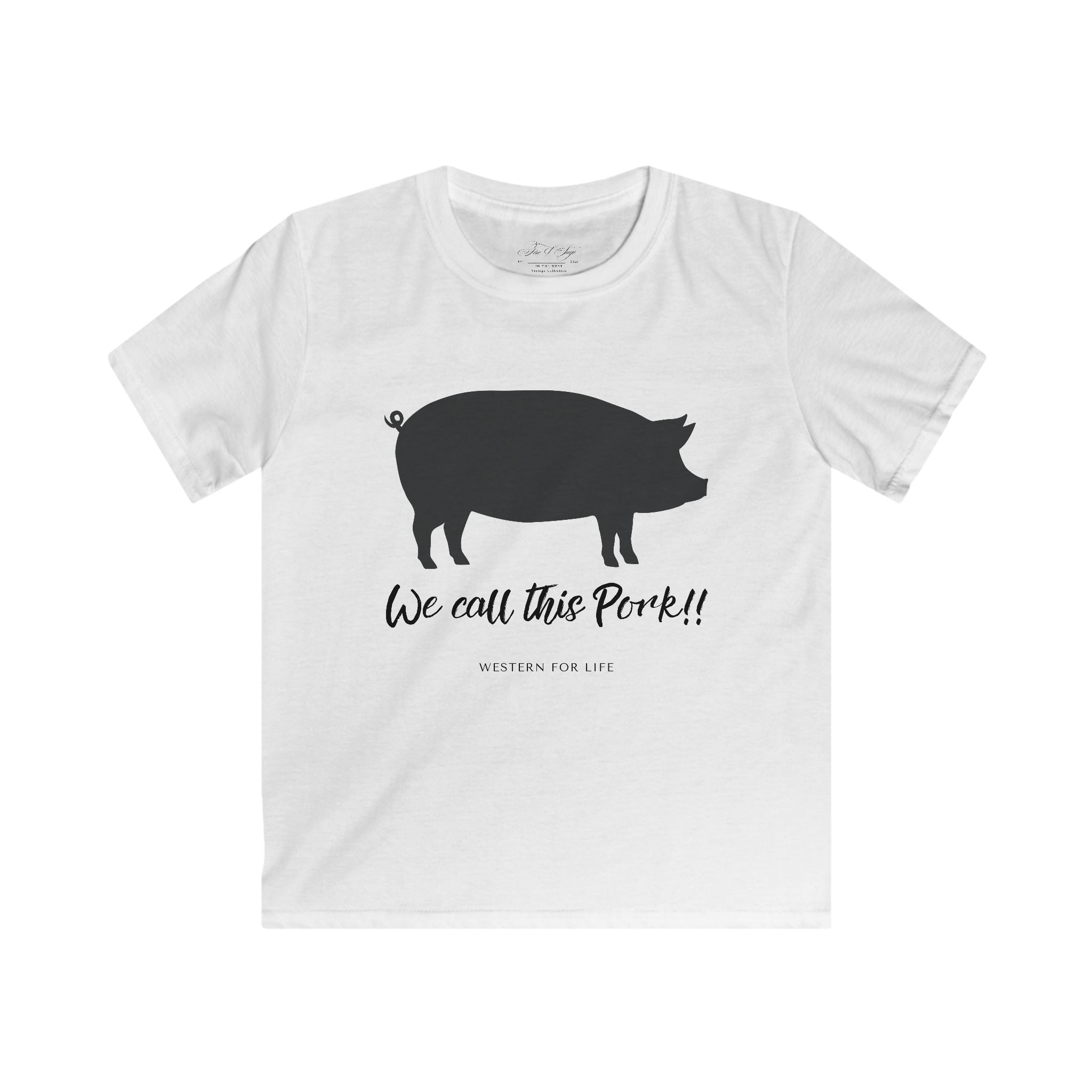 Kids Pig Tee — "We Call This Pork!!" Funny Farm Animal Shirt