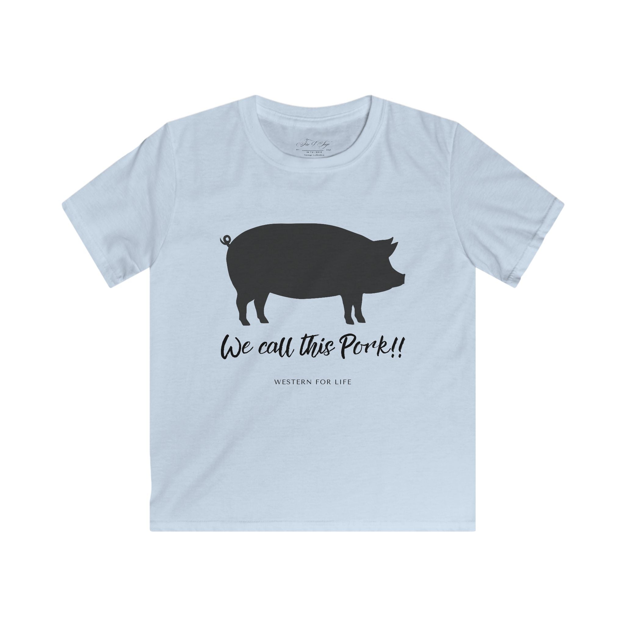 Kids Pig Tee — "We Call This Pork!!" Funny Farm Animal Shirt