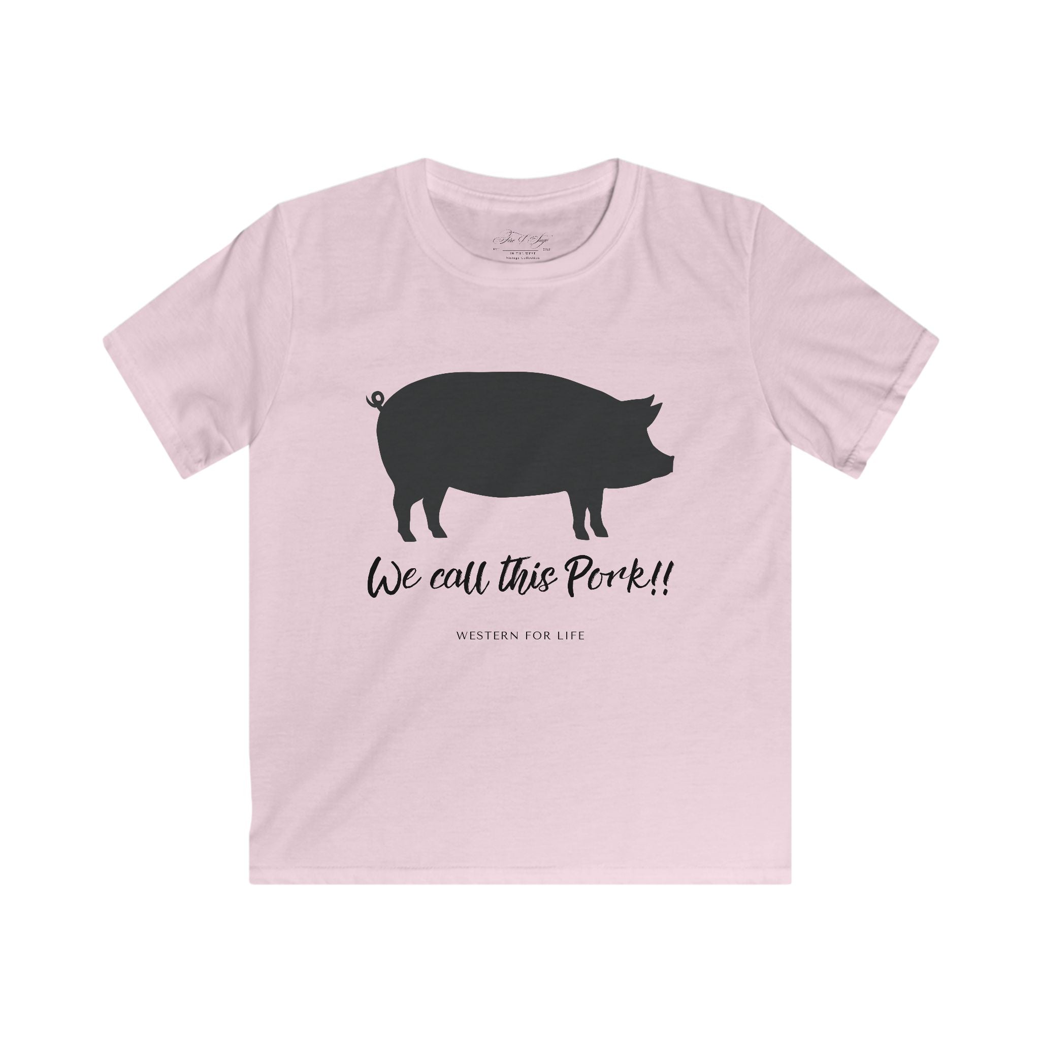 Kids Pig Tee — "We Call This Pork!!" Funny Farm Animal Shirt