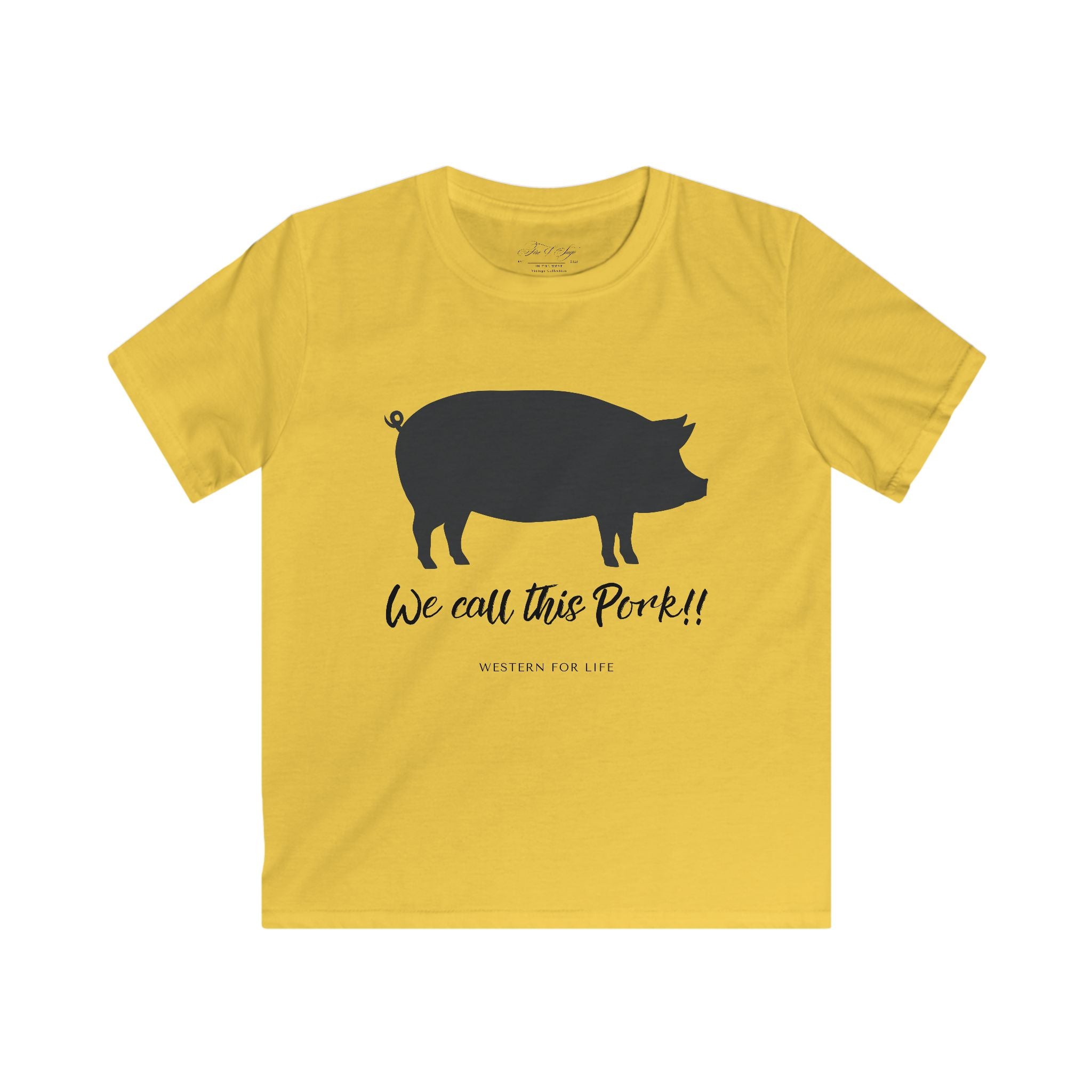 Kids Pig Tee — "We Call This Pork!!" Funny Farm Animal Shirt