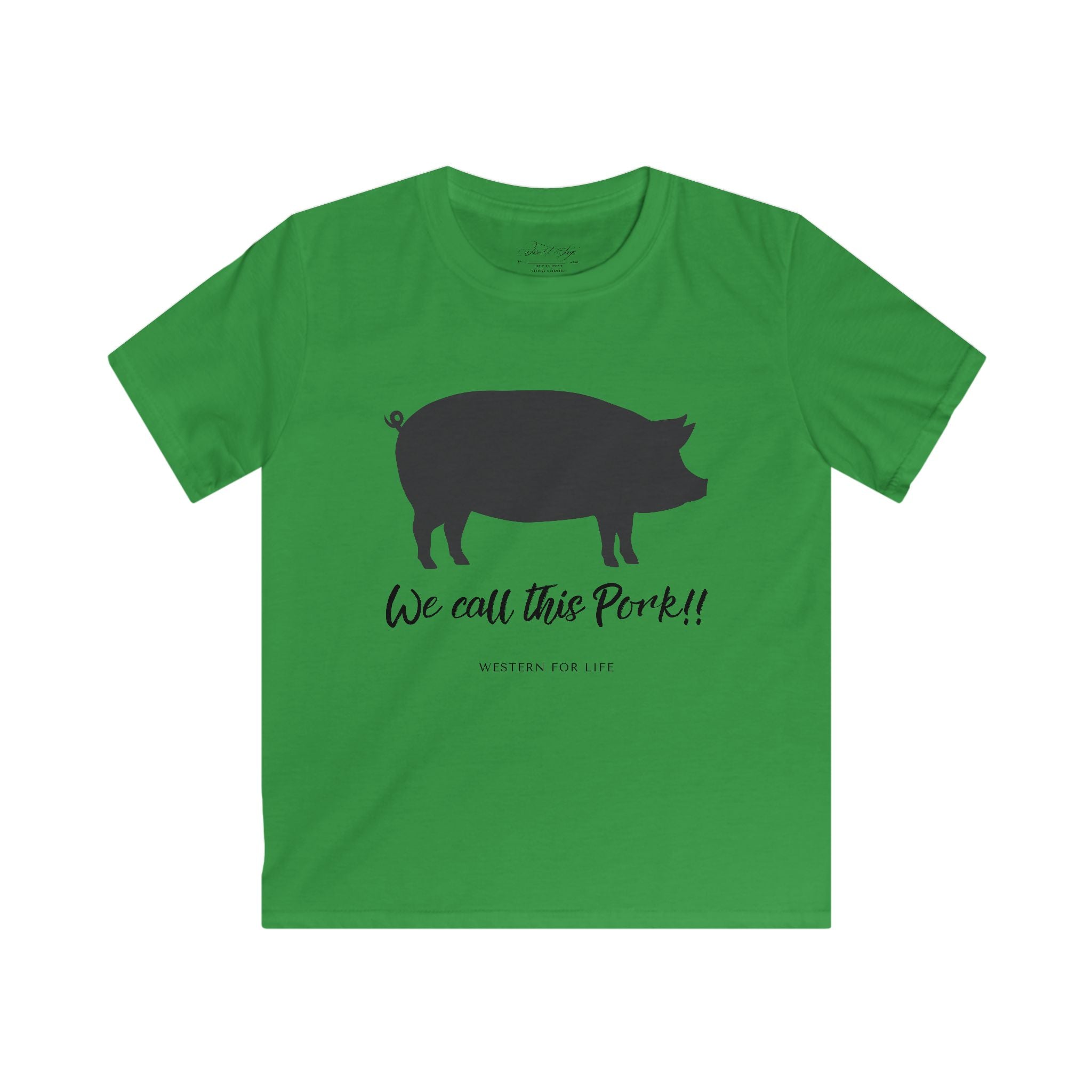 Kids Pig Tee — "We Call This Pork!!" Funny Farm Animal Shirt