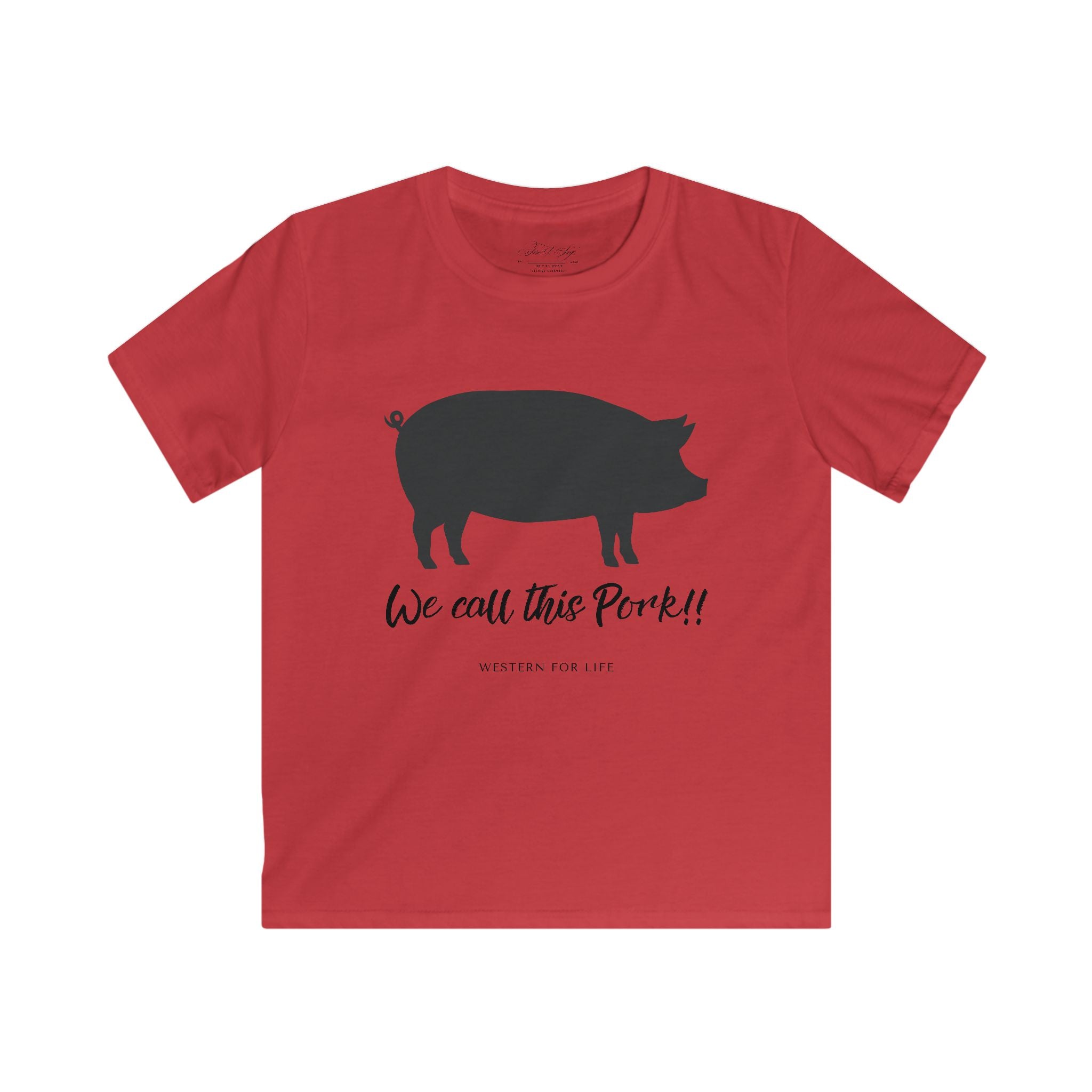 Kids Pig Tee — "We Call This Pork!!" Funny Farm Animal Shirt