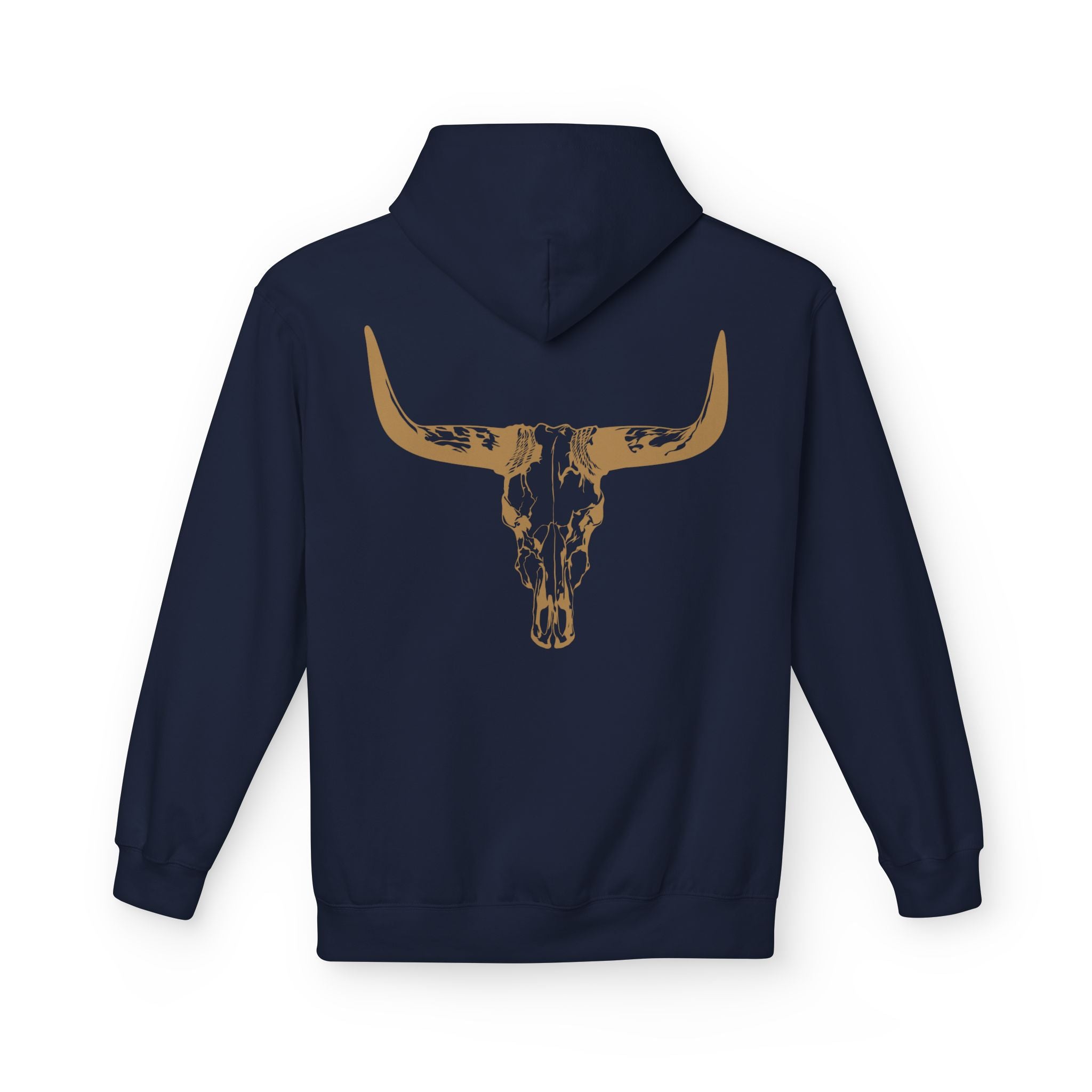 Distressed Gold Longhorn Skull Graphic Hoodie | No B.S. Collection
