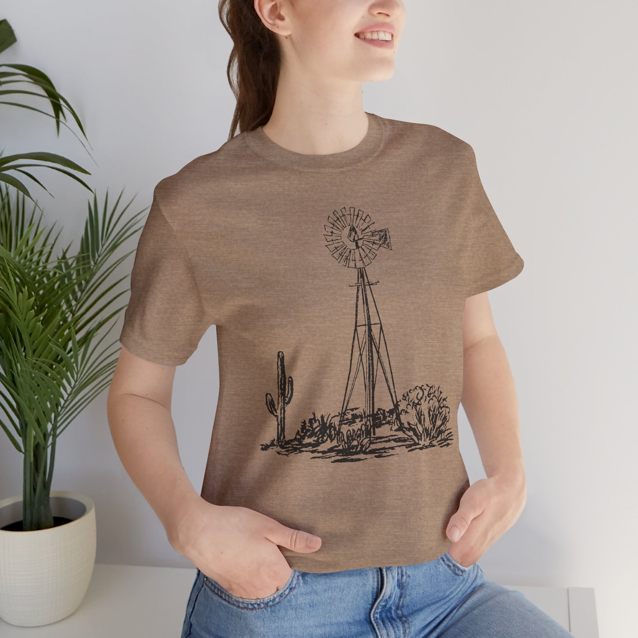 Desert Windmill Tee | Western Cactus T-Shirt