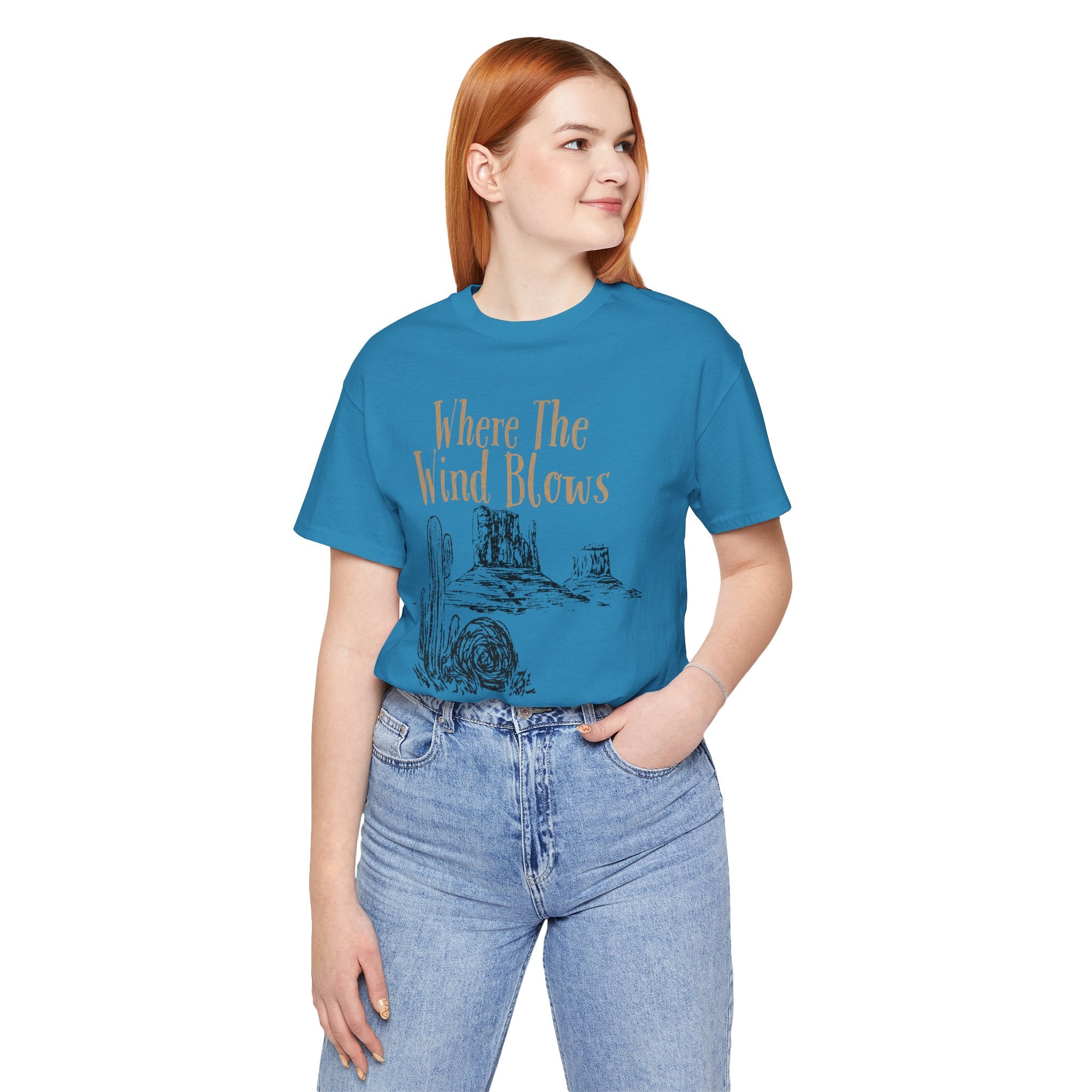 Where The Wind Blows Desert Tee — Southwestern Cactus Graphic T-Shirt