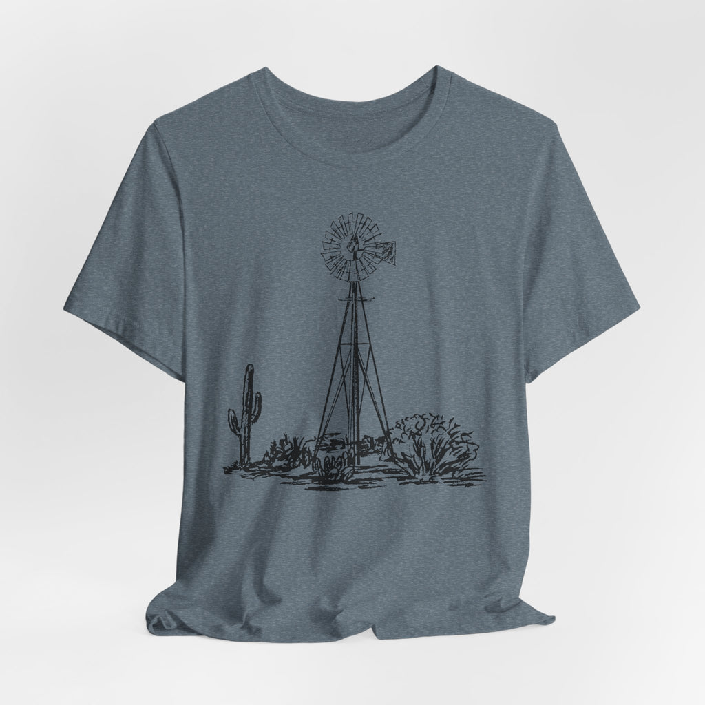 Desert Windmill Tee | Western Cactus T-Shirt