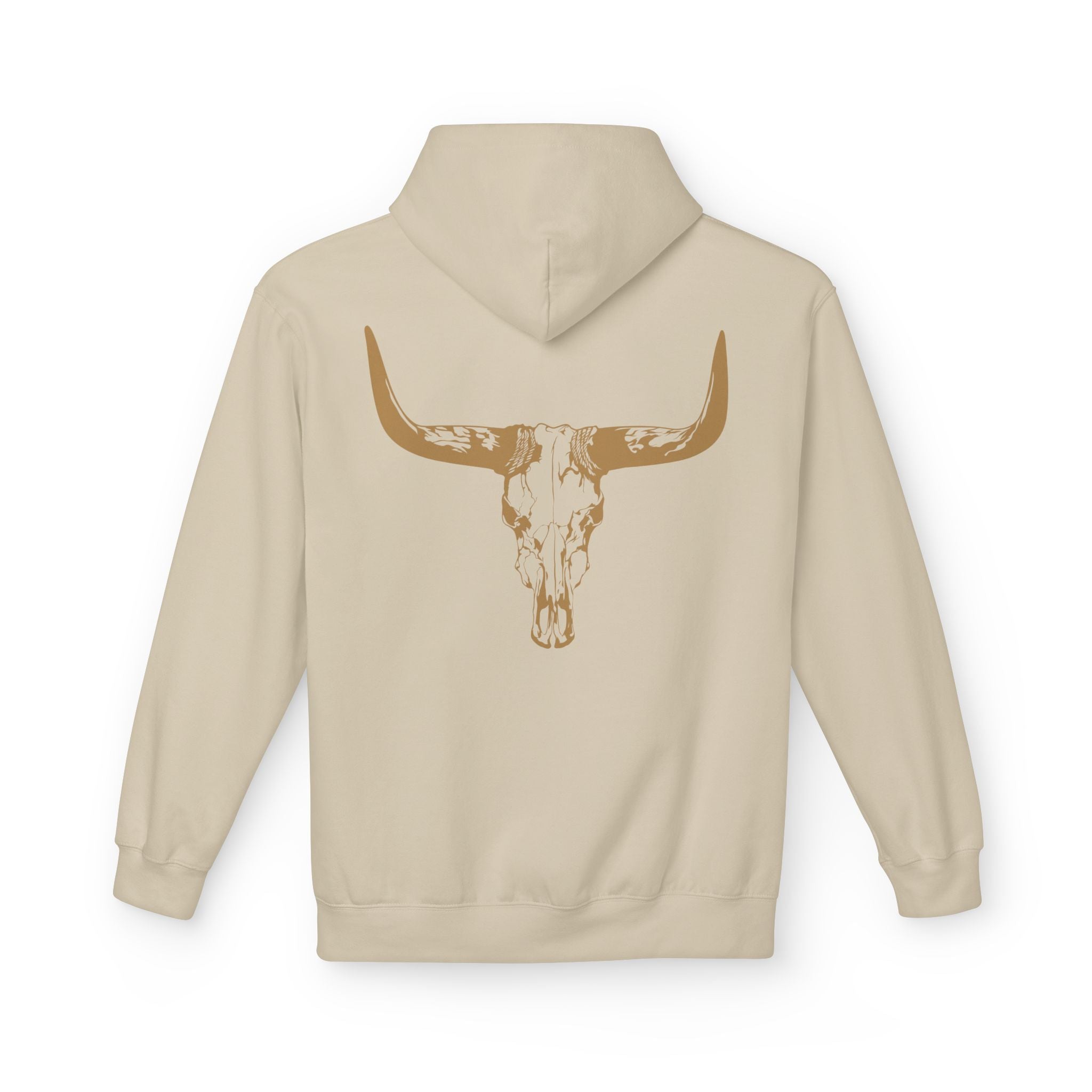 Distressed Gold Longhorn Skull Graphic Hoodie | No B.S. Collection