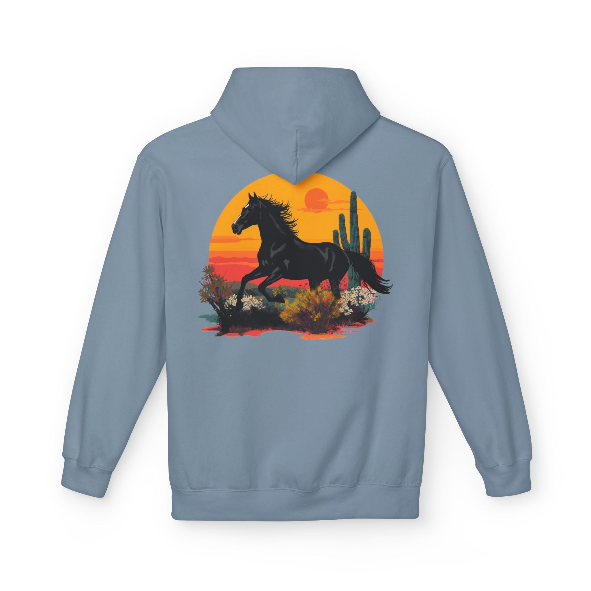 Horse Ride Hoodie — Desert Sunset Mustang Graphic Pullover