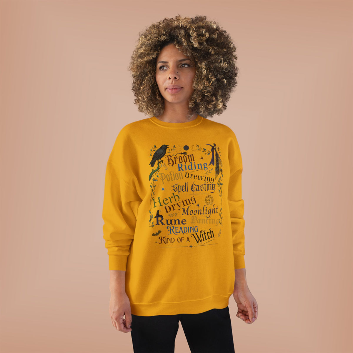 Witchy Crewneck Sweatshirt – "Kind of a Witch" Spell & Moonlight Design