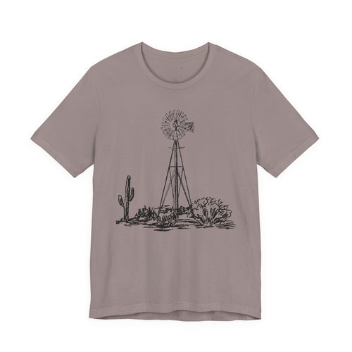 Desert Windmill Tee | Western Cactus T-Shirt
