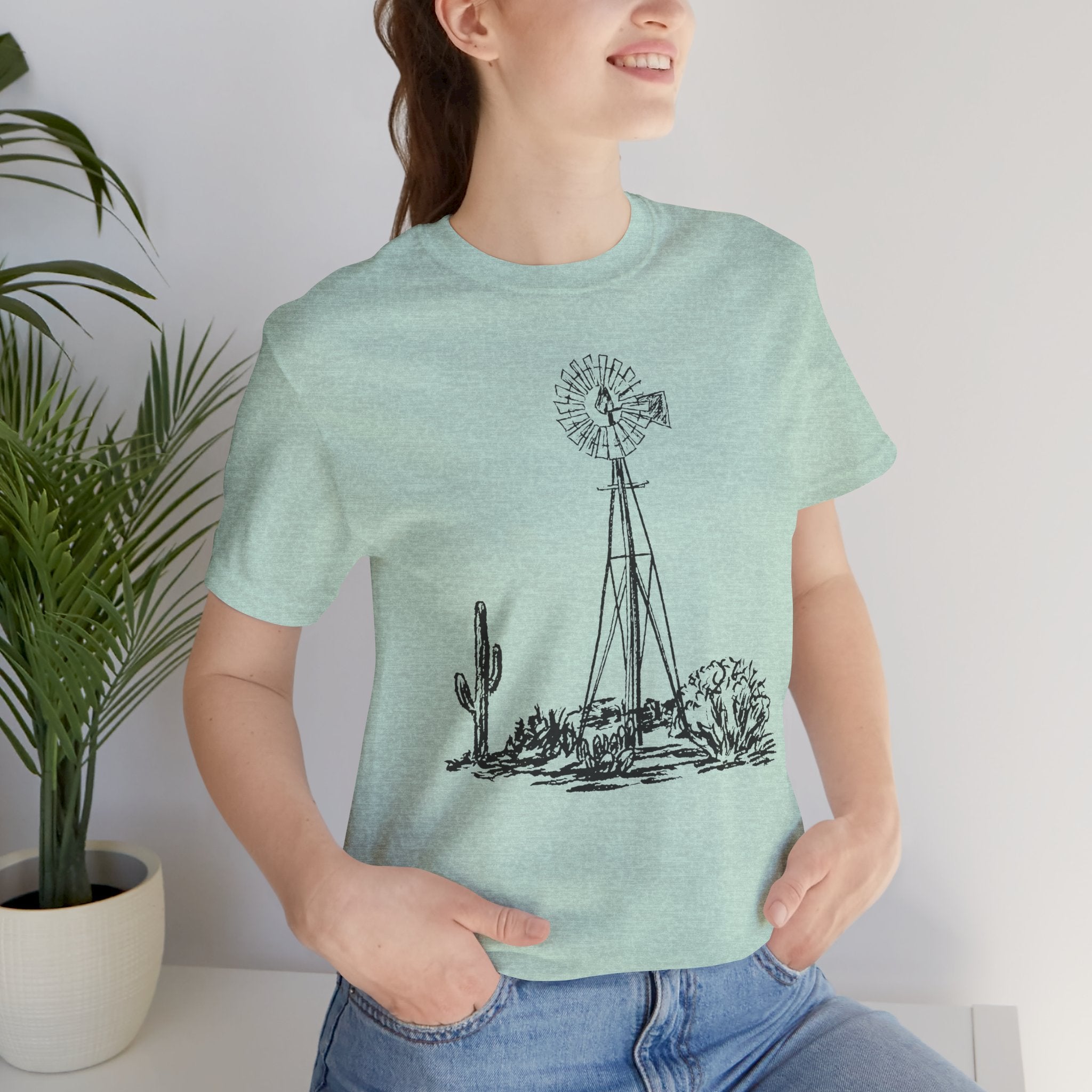 Desert Windmill Tee | Western Cactus T-Shirt