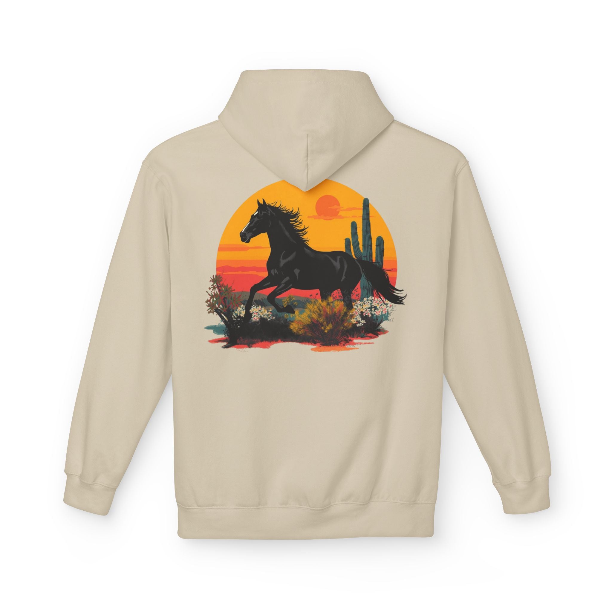 Horse Ride Hoodie — Desert Sunset Mustang Graphic Pullover