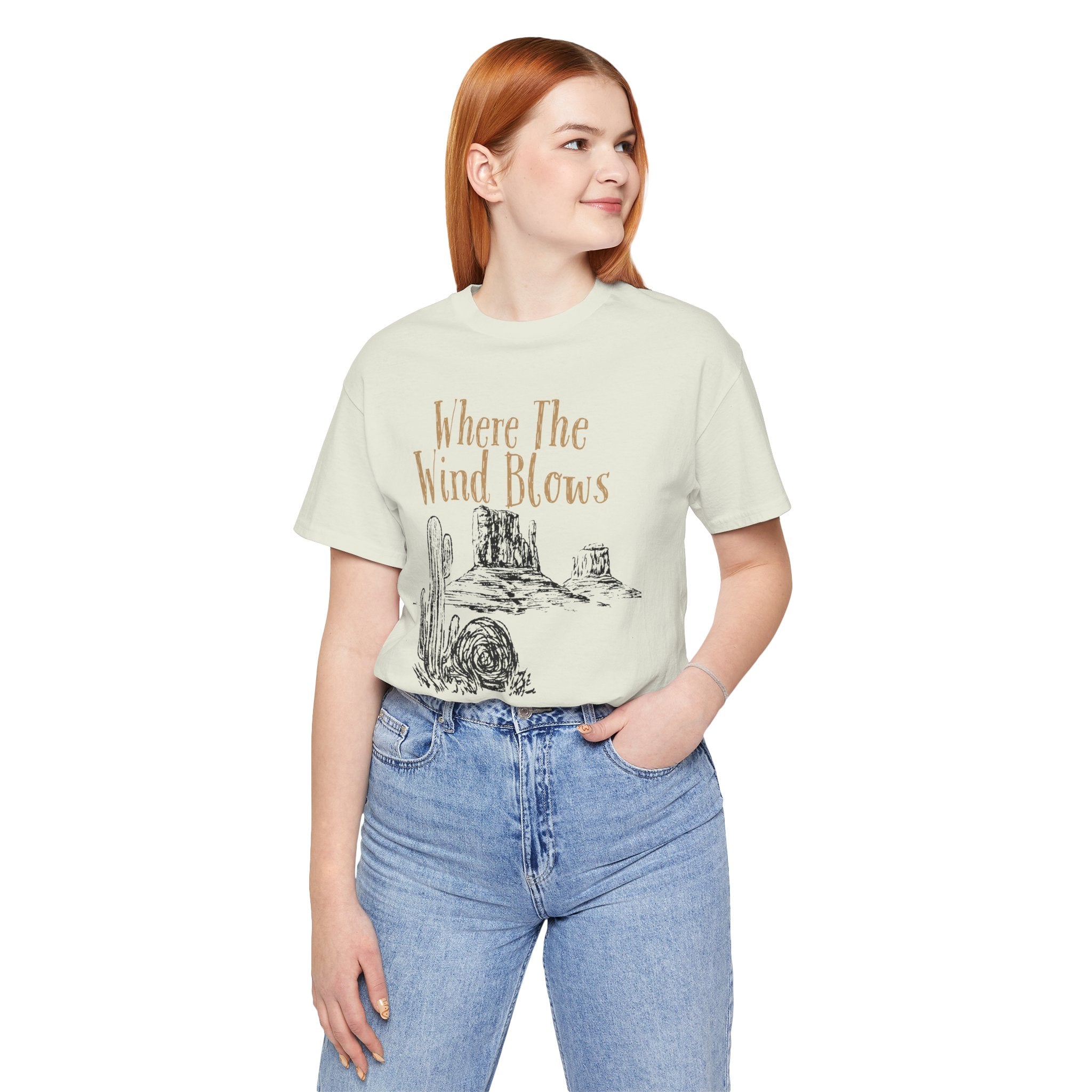 Where The Wind Blows Desert Tee — Southwestern Cactus Graphic T-Shirt
