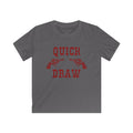 Kids Tee — "Quick Draw" Red Vintage Revolver Graphic
