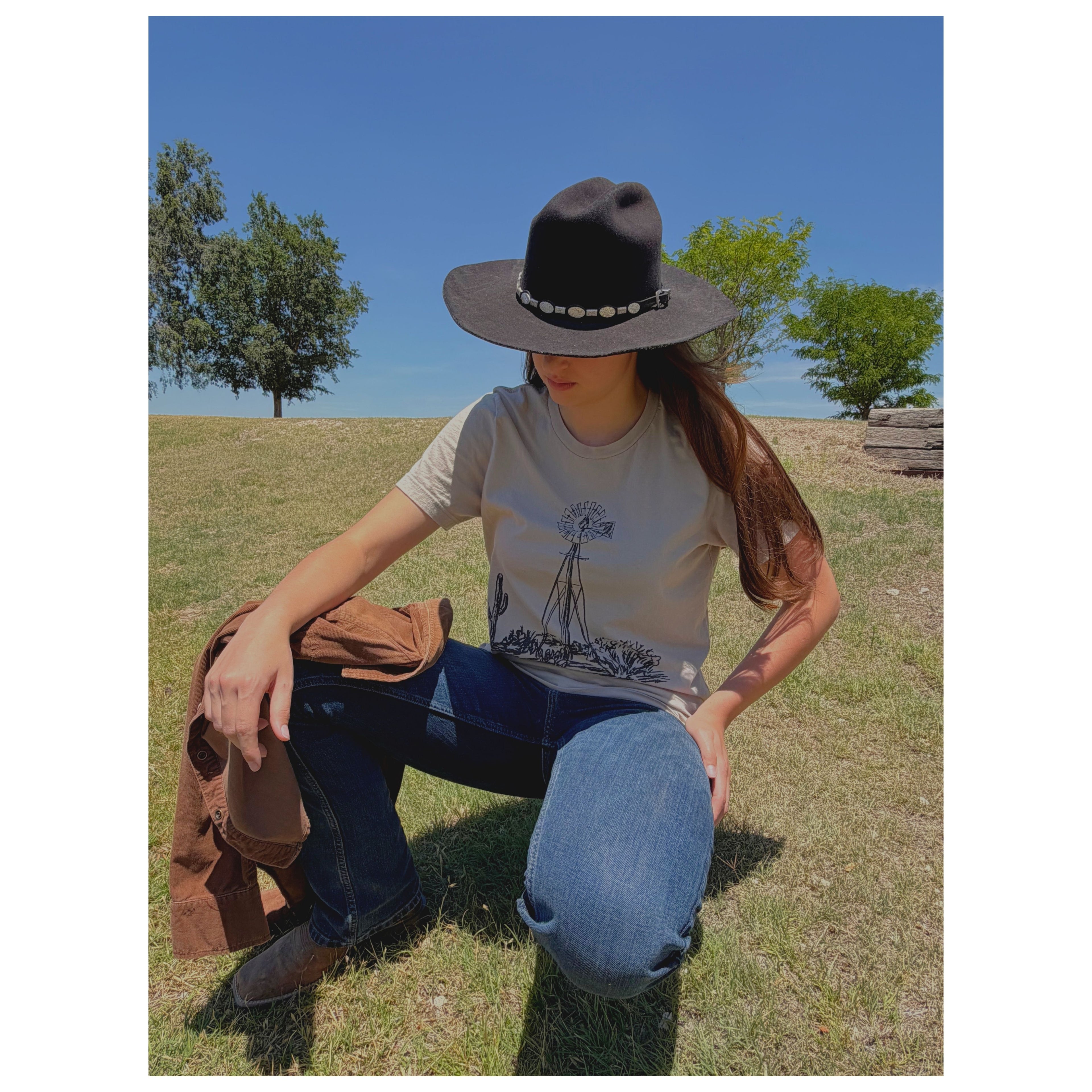 Desert Windmill Tee | Western Cactus T-Shirt