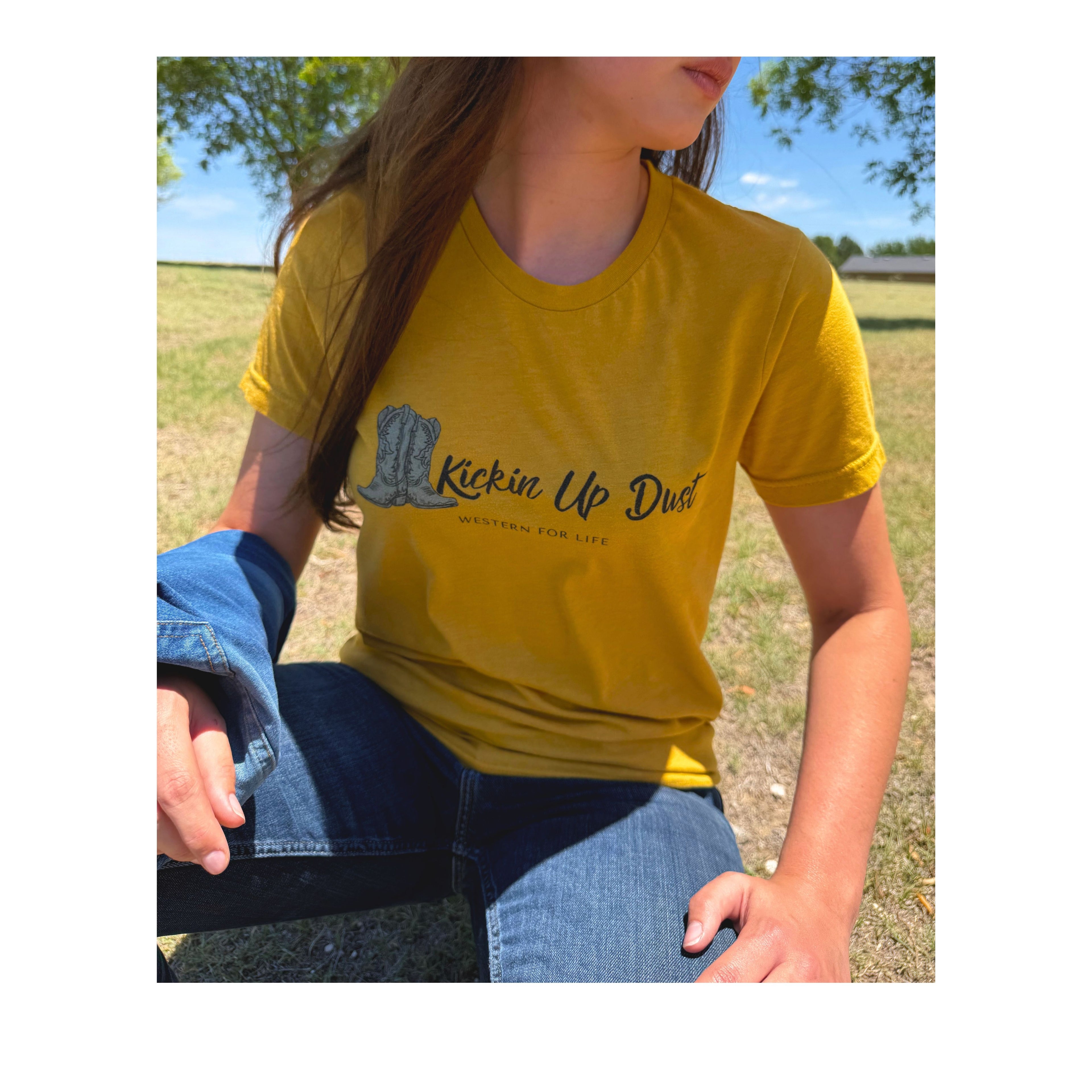 Kicking Up Dust Cowboy Boots Western Tee | Born In The Dirt Collection