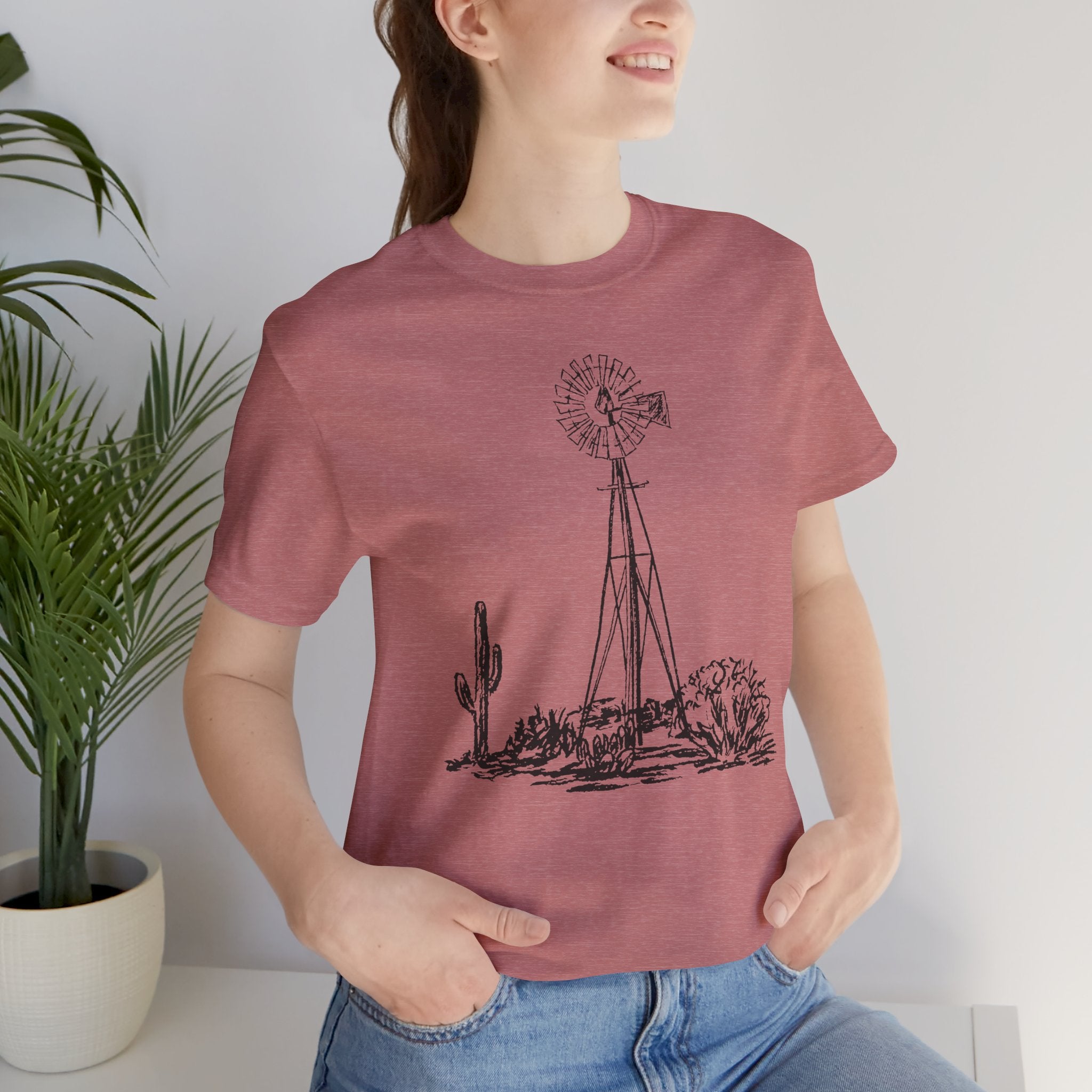 Desert Windmill Tee | Western Cactus T-Shirt