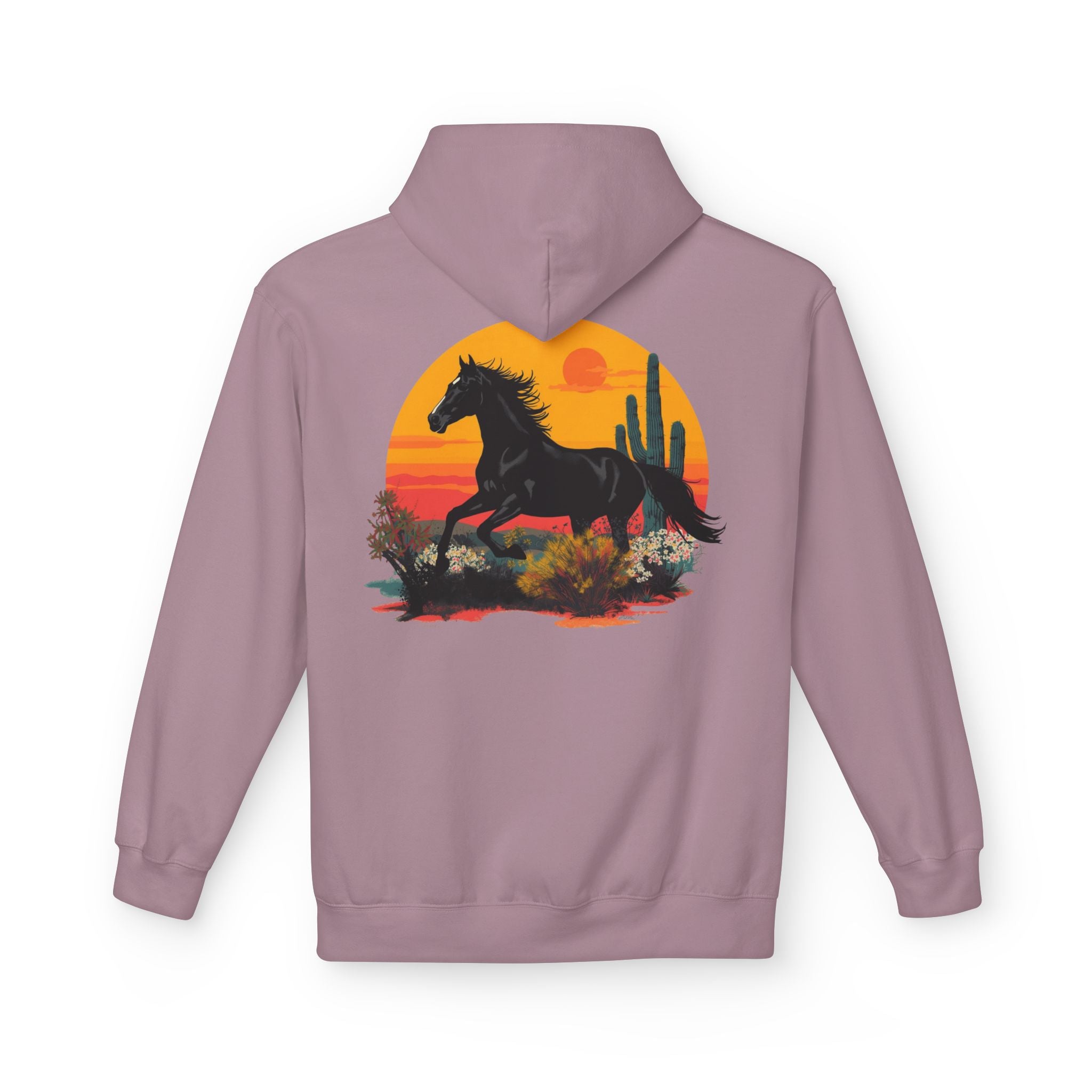 Horse Ride Hoodie — Desert Sunset Mustang Graphic Pullover