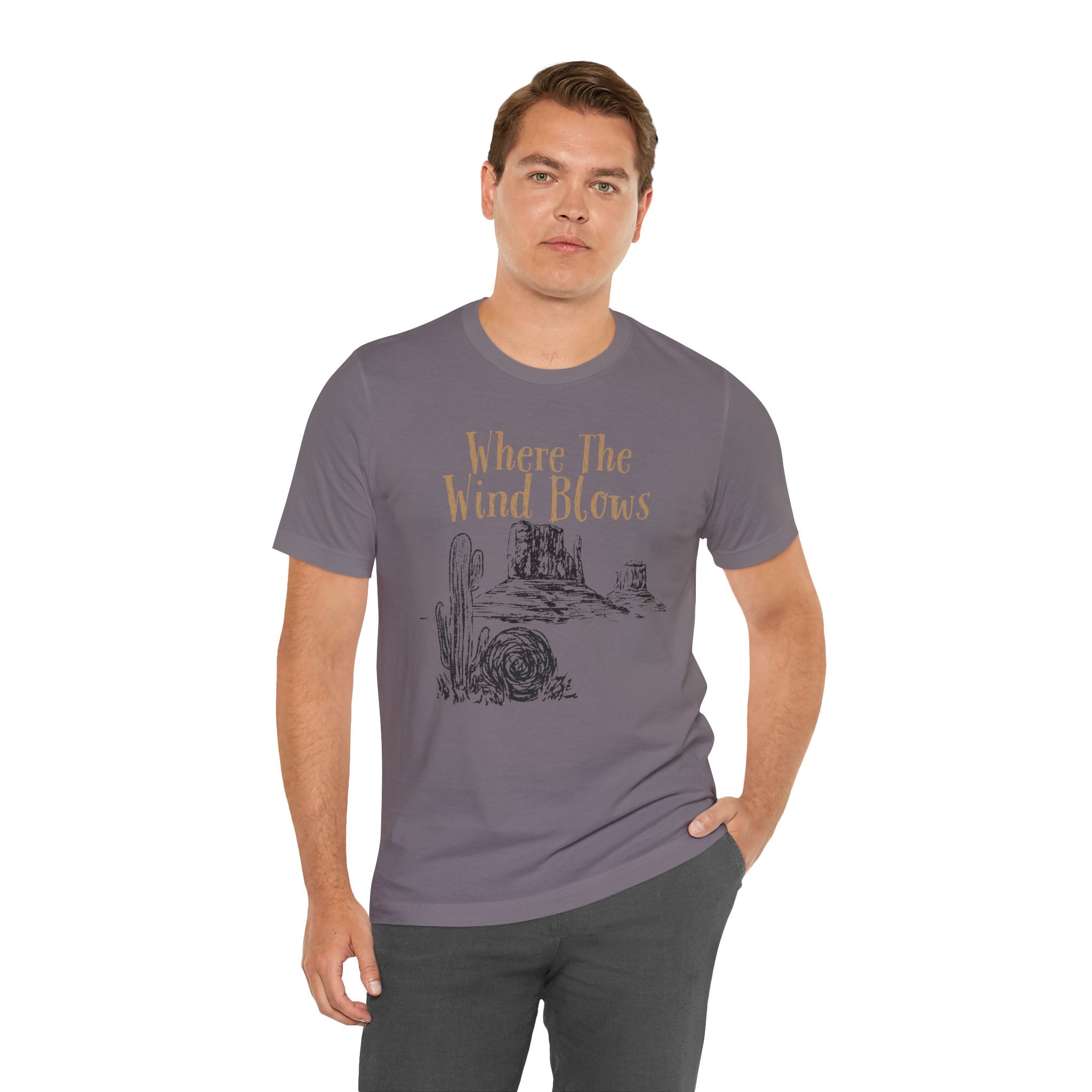 Where The Wind Blows Desert Tee — Southwestern Cactus Graphic T-Shirt
