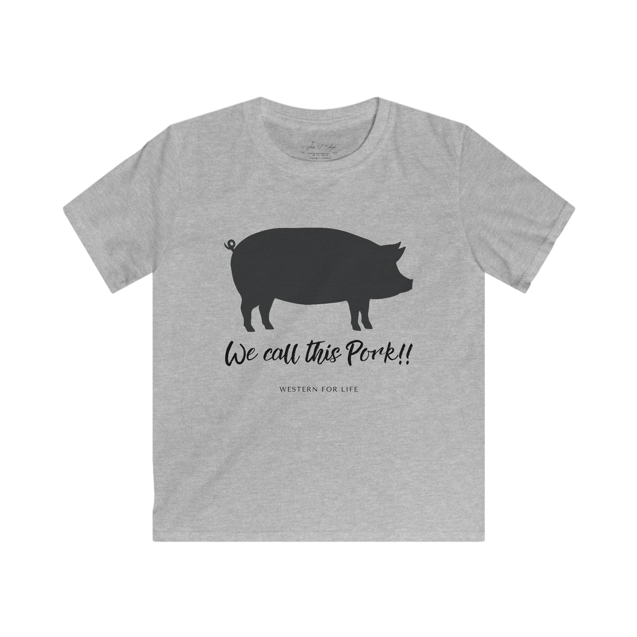 Kids Pig Tee — "We Call This Pork!!" Funny Farm Animal Shirt