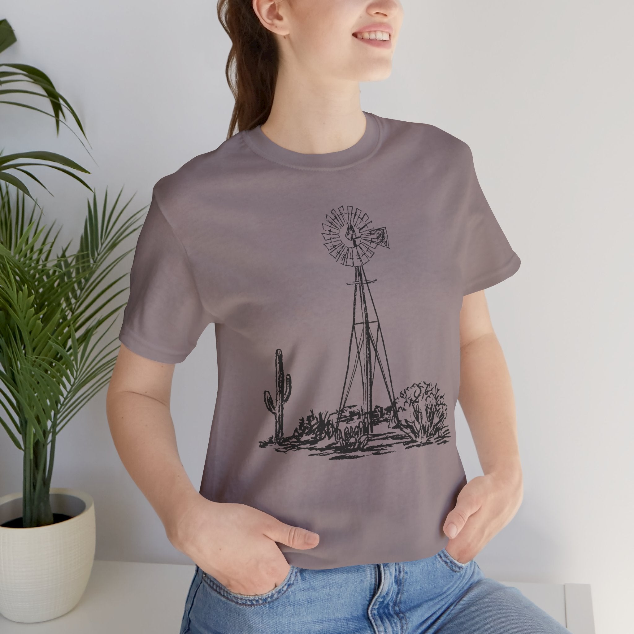 Desert Windmill Tee | Western Cactus T-Shirt