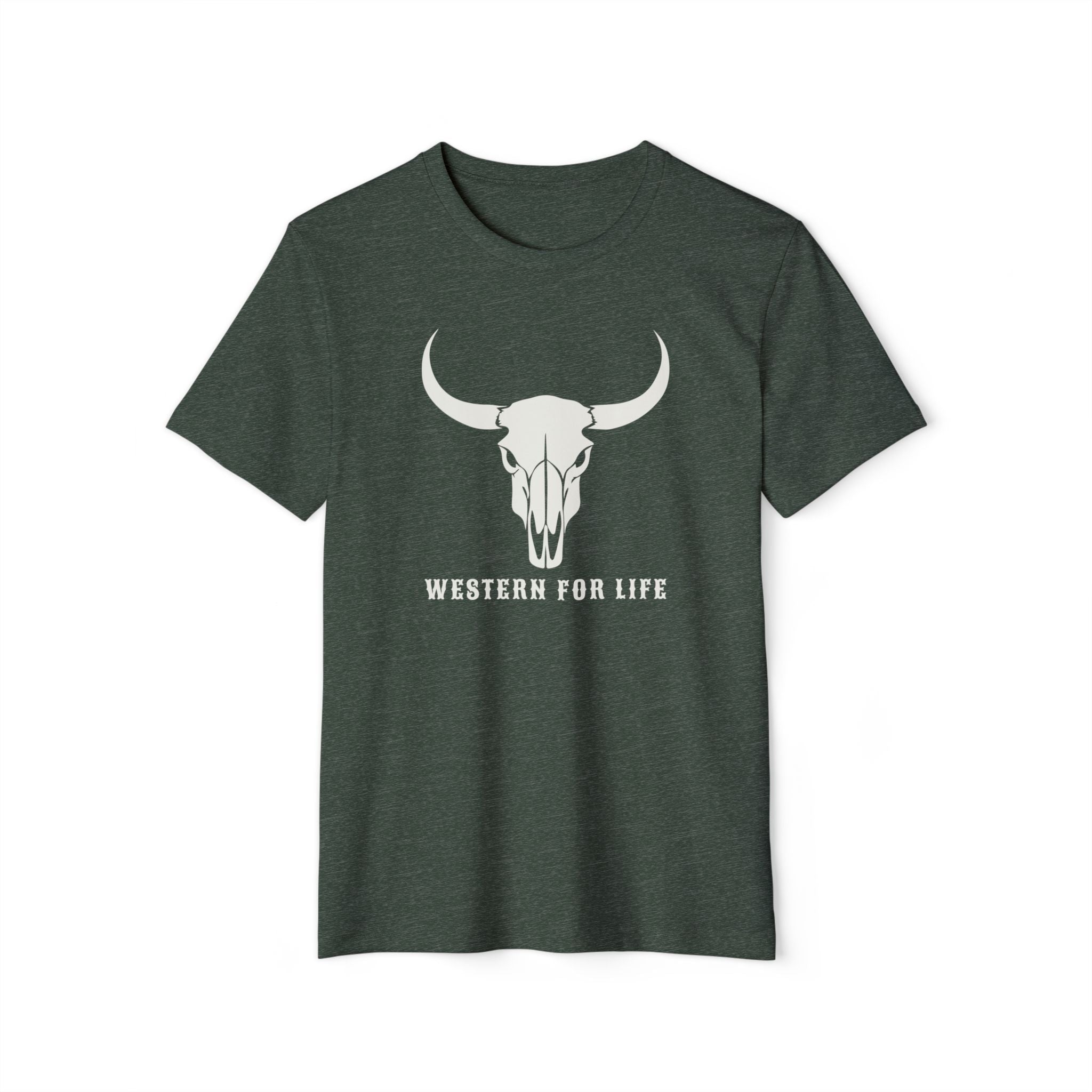 Western For Life T‑Shirt — Vintage Longhorn Skull Graphic Tee
