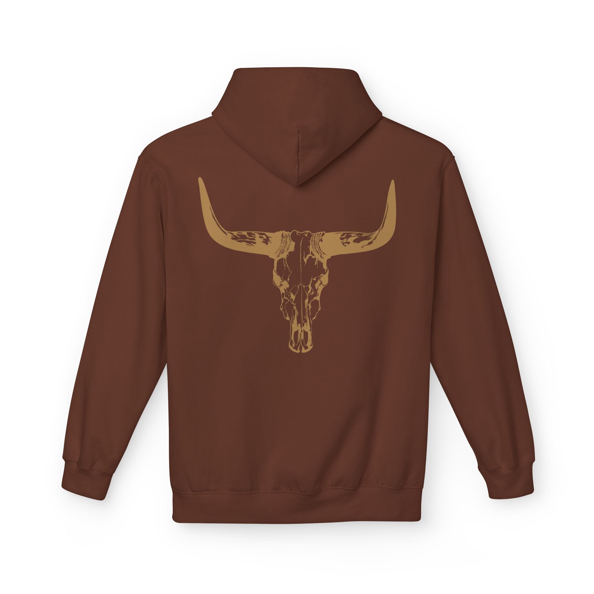 Distressed Gold Longhorn Skull Graphic Hoodie | No B.S. Collection
