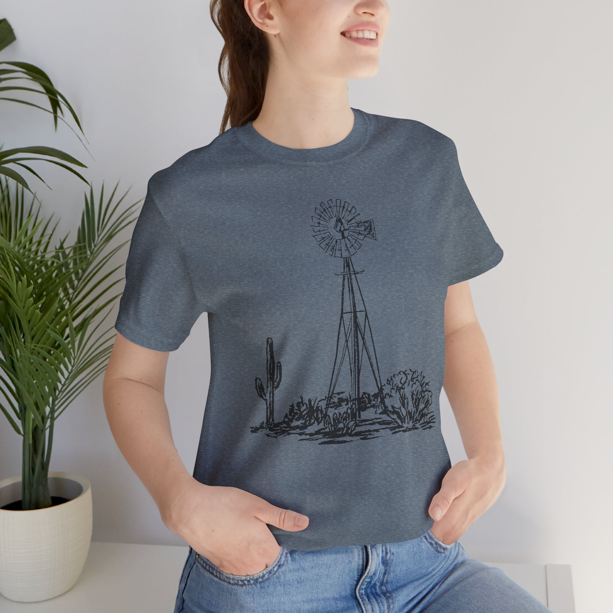 Desert Windmill Tee | Western Cactus T-Shirt