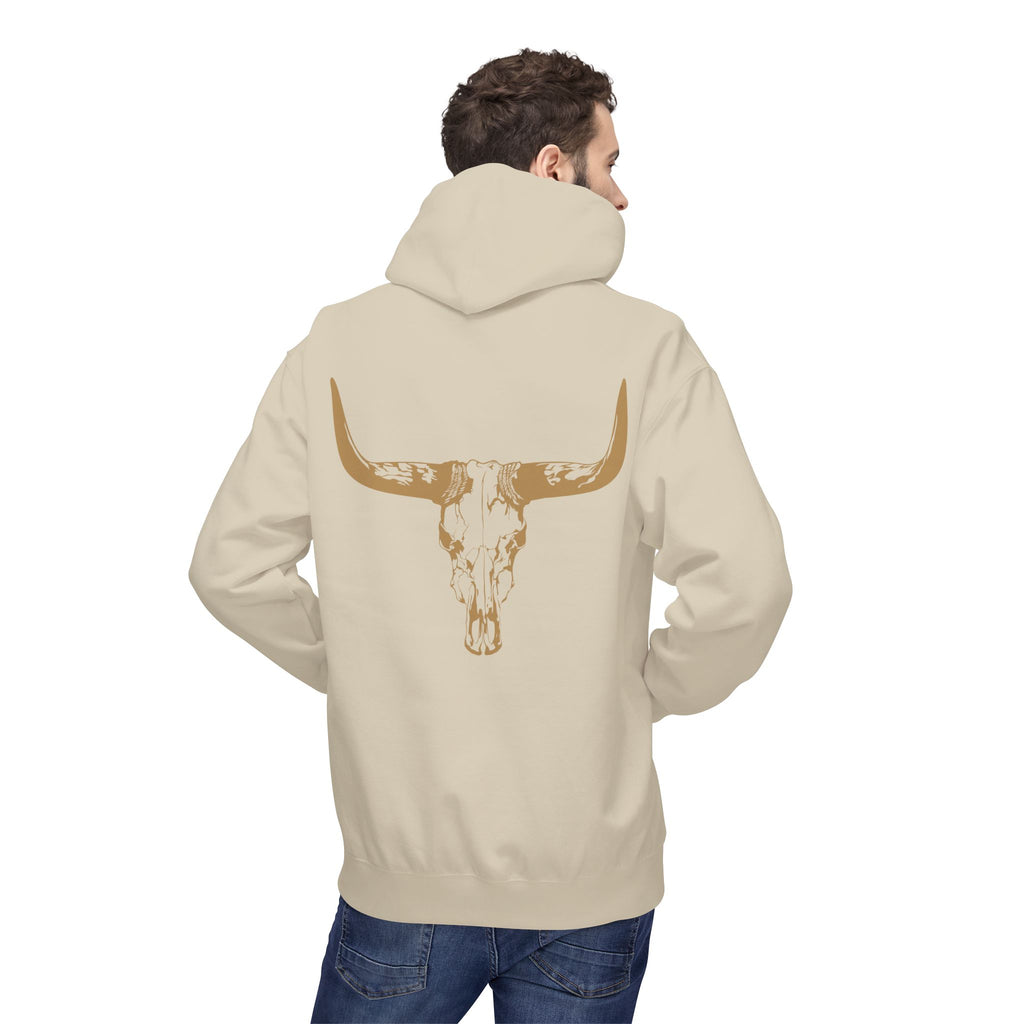 Distressed Gold Longhorn Skull Graphic Hoodie | No B.S. Collection