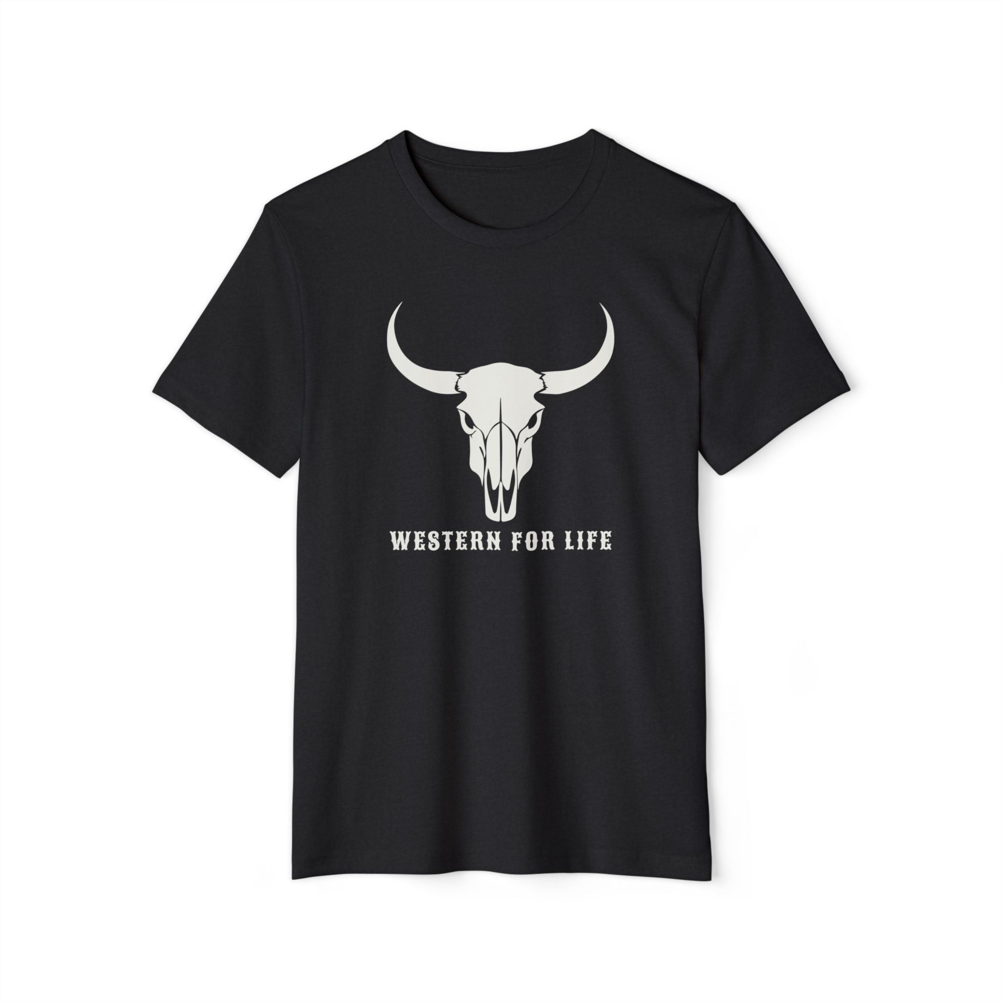 Western For Life T‑Shirt — Vintage Longhorn Skull Graphic Tee