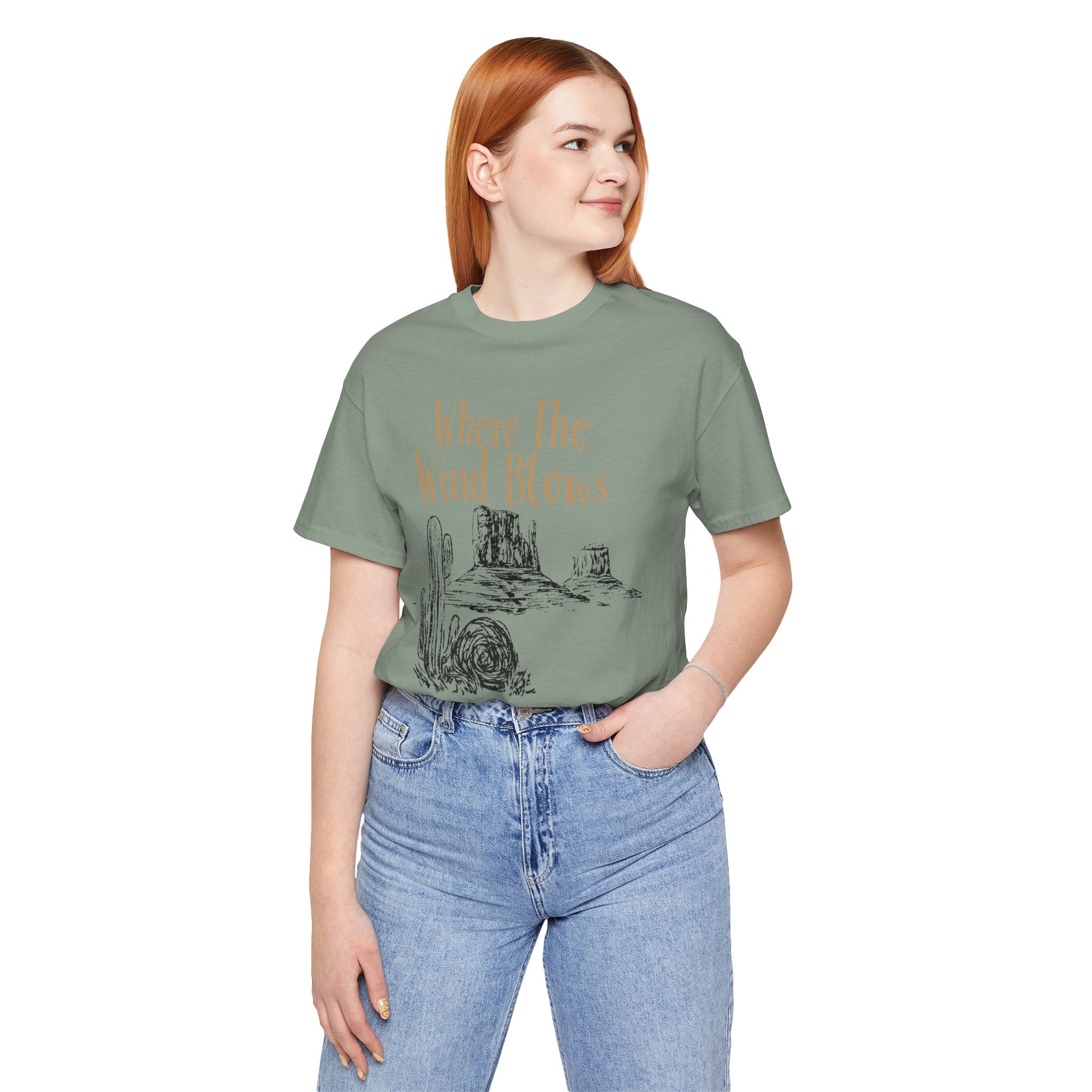 Where The Wind Blows Desert Tee — Southwestern Cactus Graphic T-Shirt