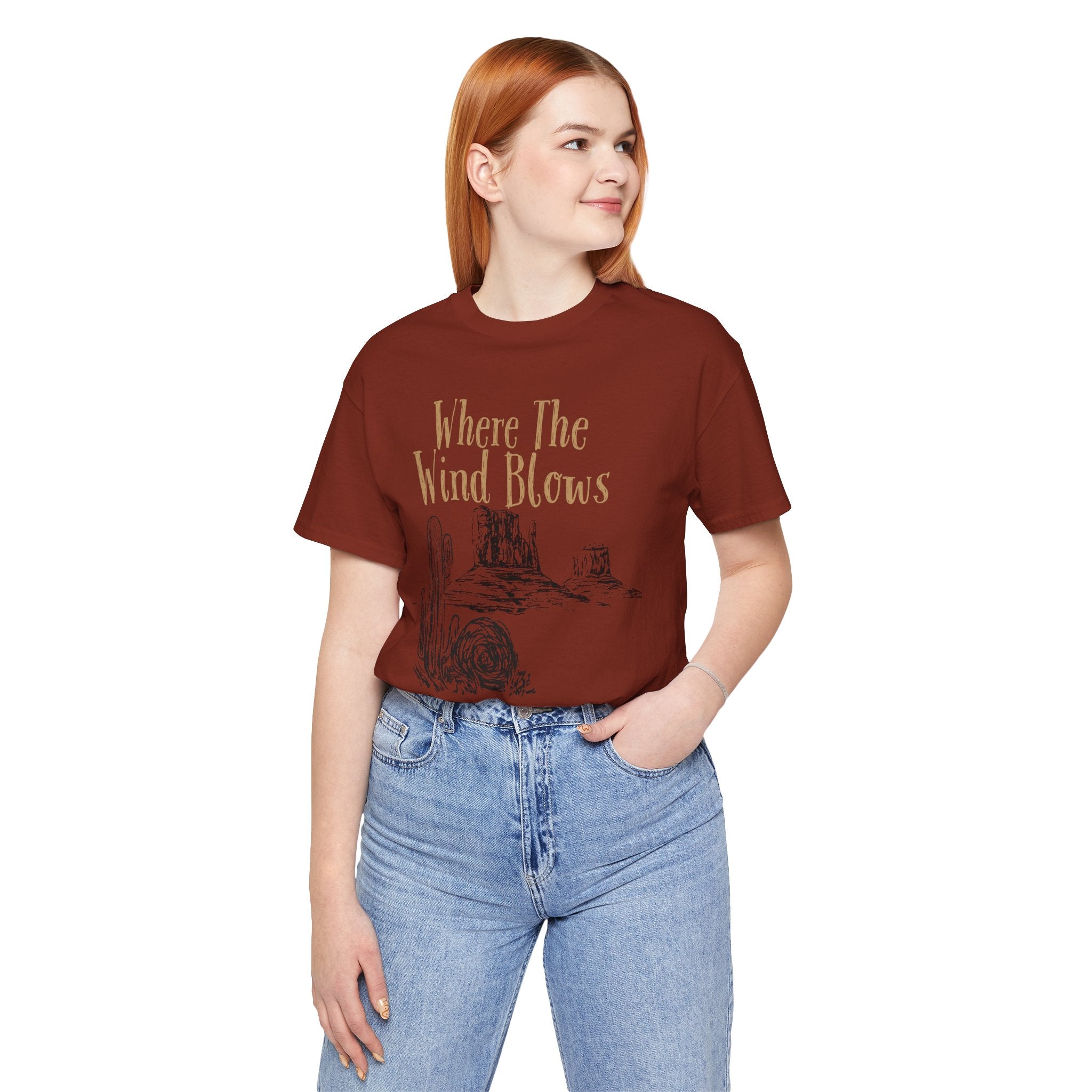 Where The Wind Blows Desert Tee — Southwestern Cactus Graphic T-Shirt