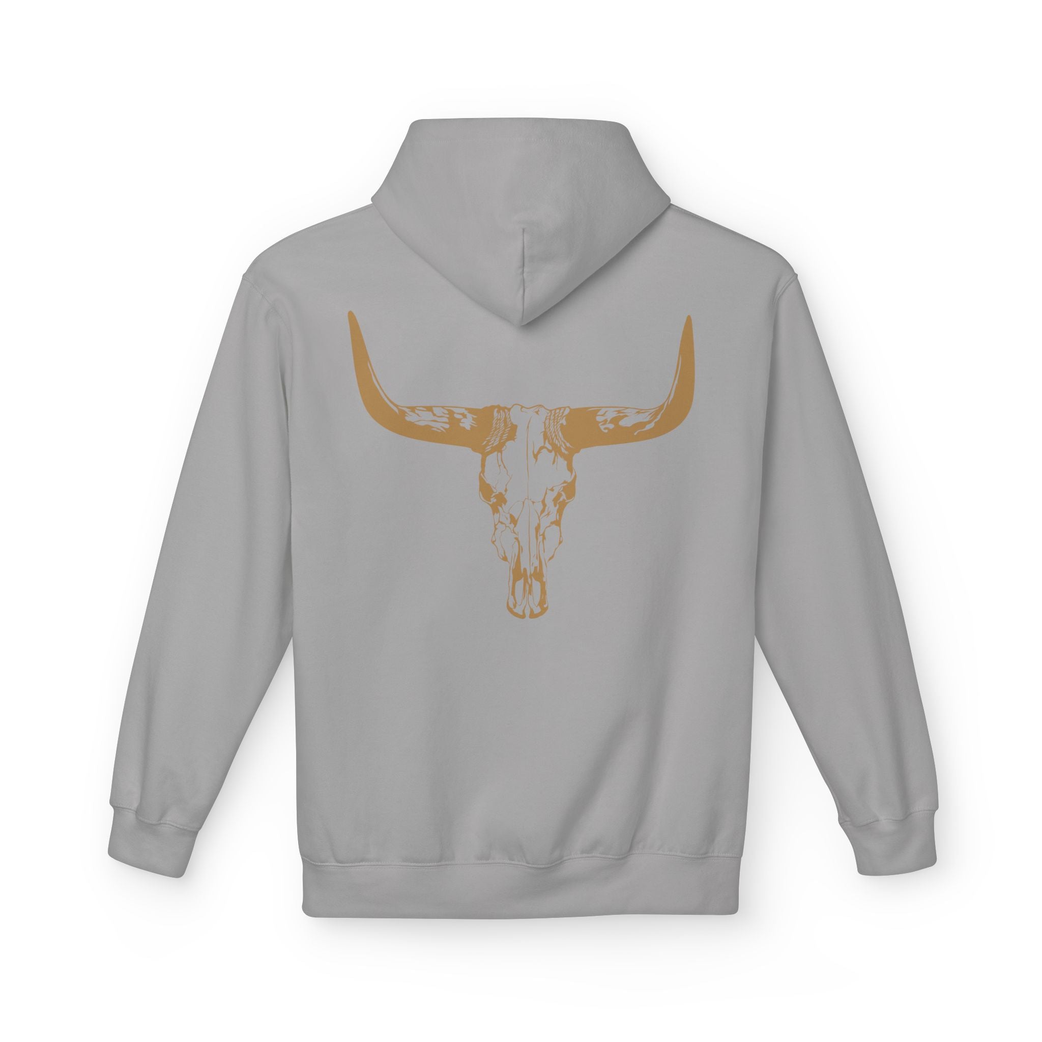 Distressed Gold Longhorn Skull Graphic Hoodie | No B.S. Collection