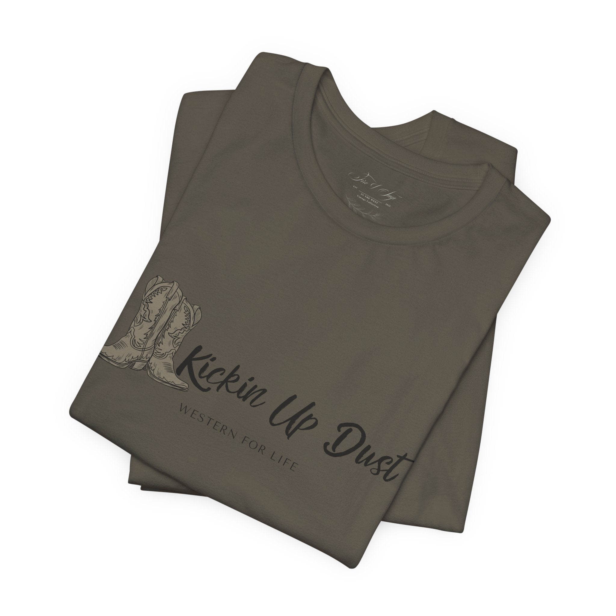 Kicking Up Dust Cowboy Boots Western Tee | Born In The Dirt Collection