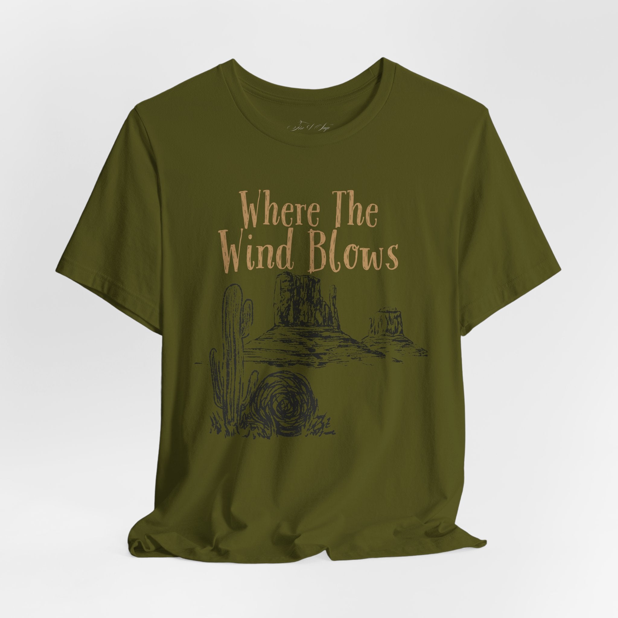 Where The Wind Blows Desert Tee — Southwestern Cactus Graphic T-Shirt