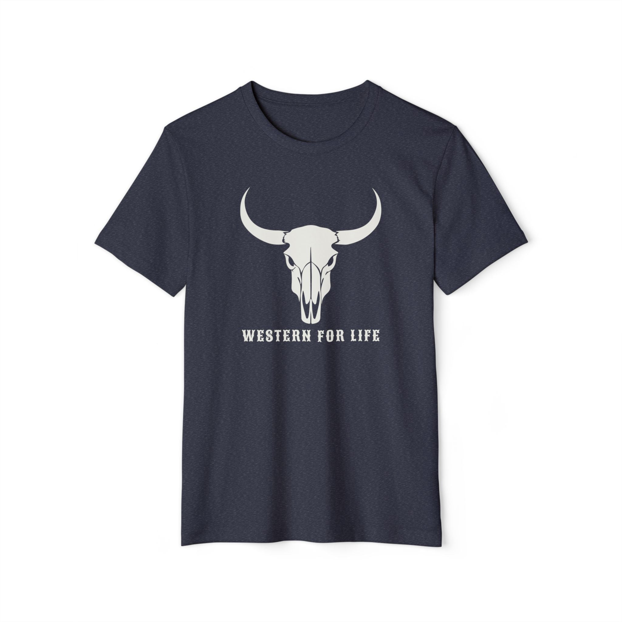 Western For Life T‑Shirt — Vintage Longhorn Skull Graphic Tee