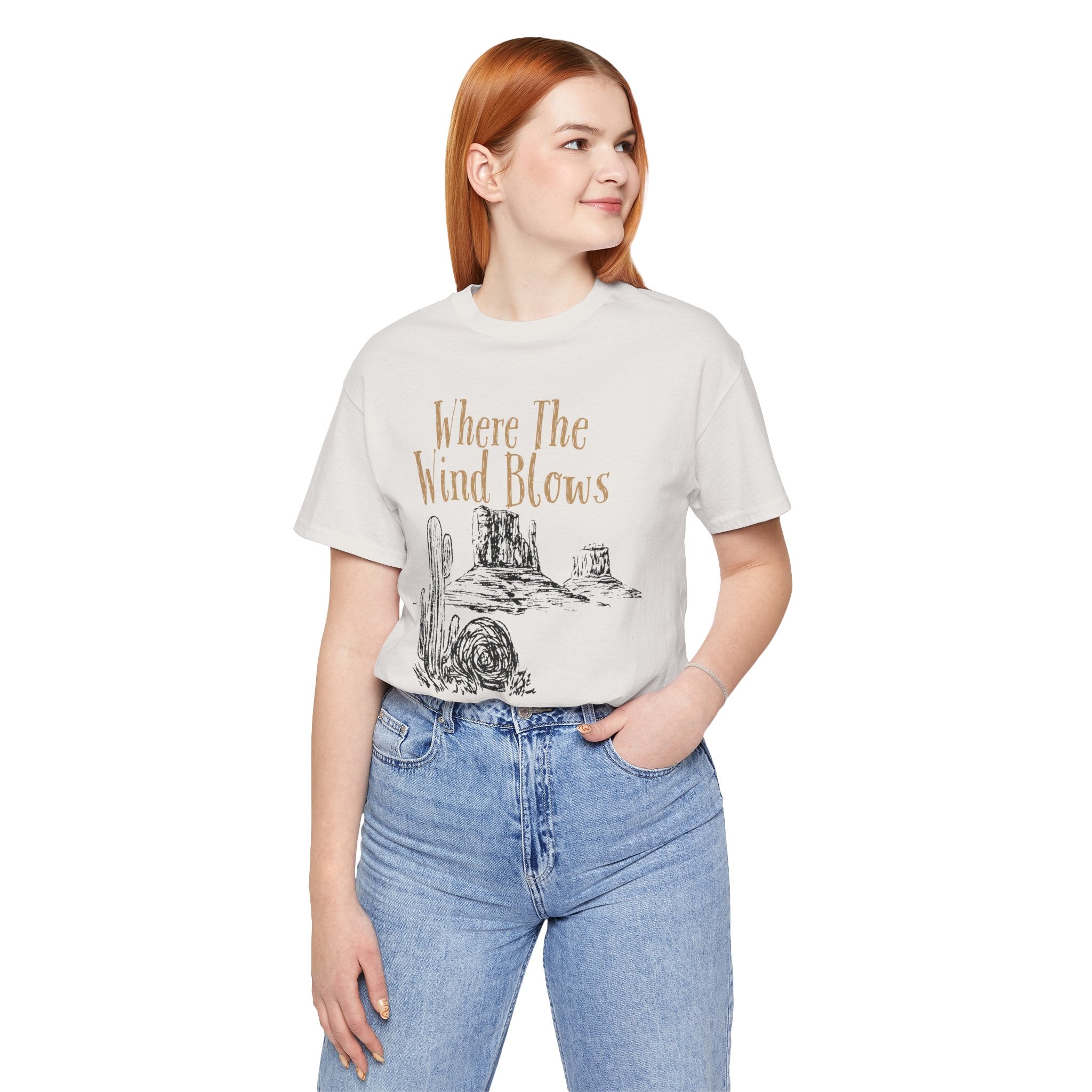 Where The Wind Blows Desert Tee — Southwestern Cactus Graphic T-Shirt