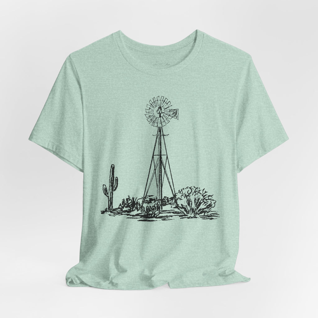 Desert Windmill Tee | Western Cactus T-Shirt